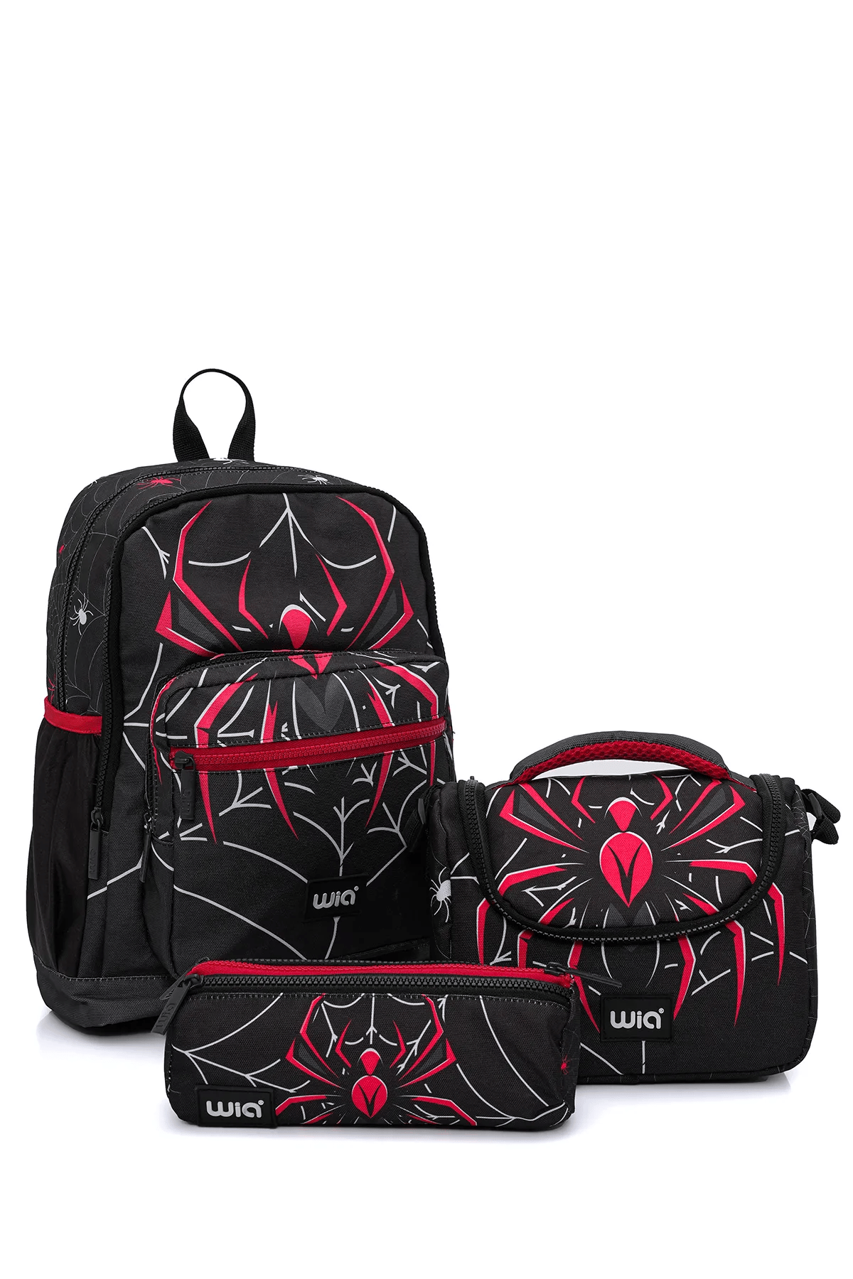 Wia Erkek Çocuk Örümcek Adam Temalı 3'lü Okul Çanta Seti Siyah