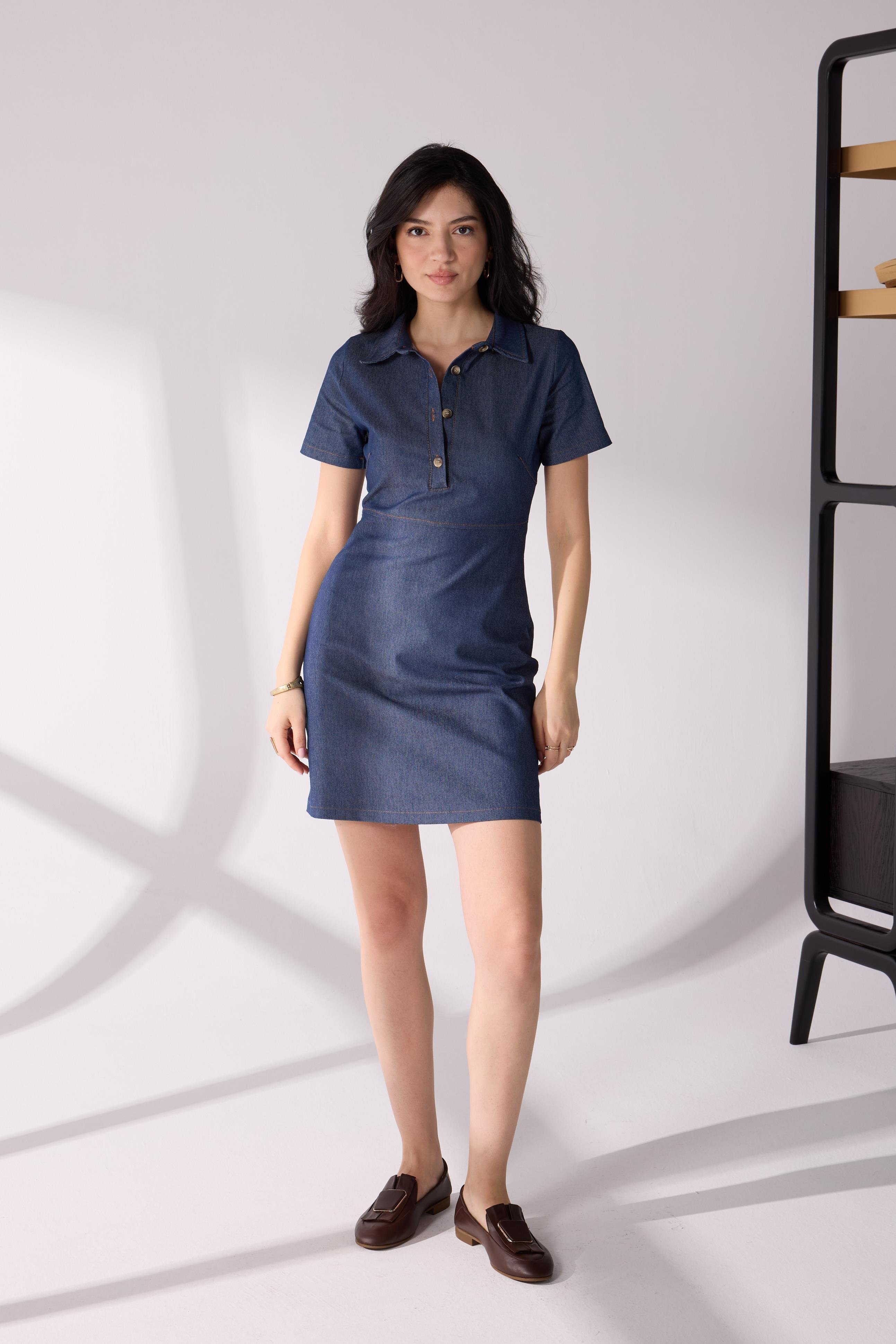 Denim Mini Elbise