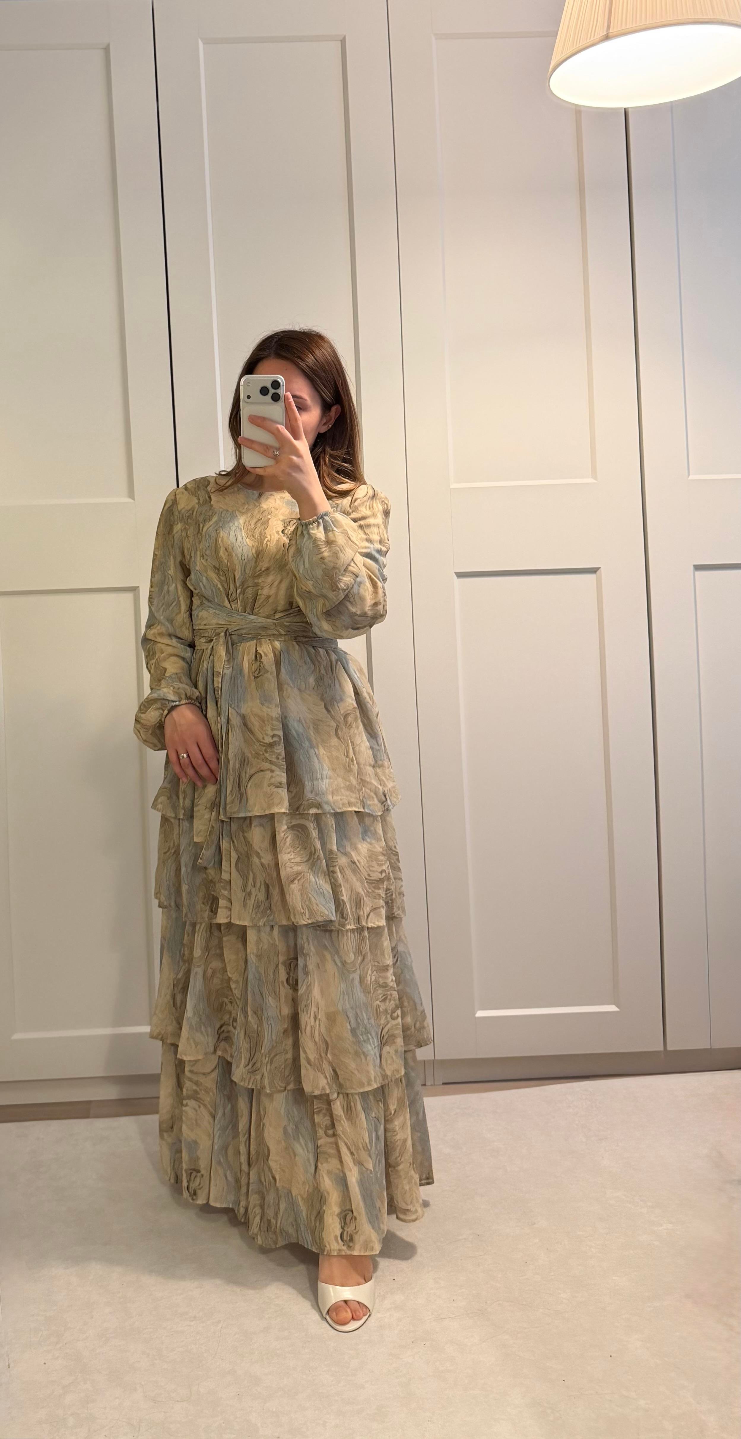 Kat Tat Sifon Elbise Mint
