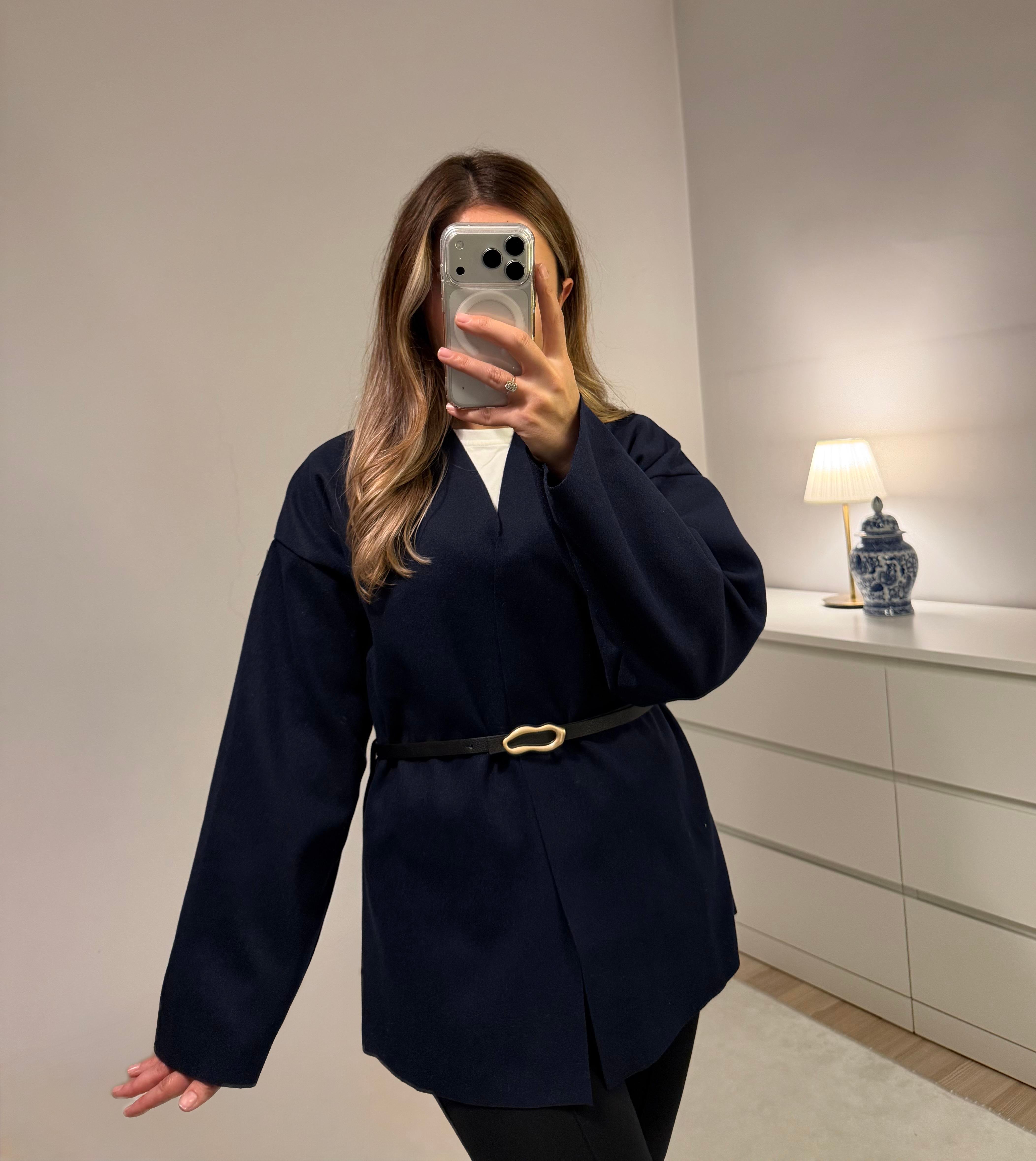 Kemerli Premium Hırka Lacivert