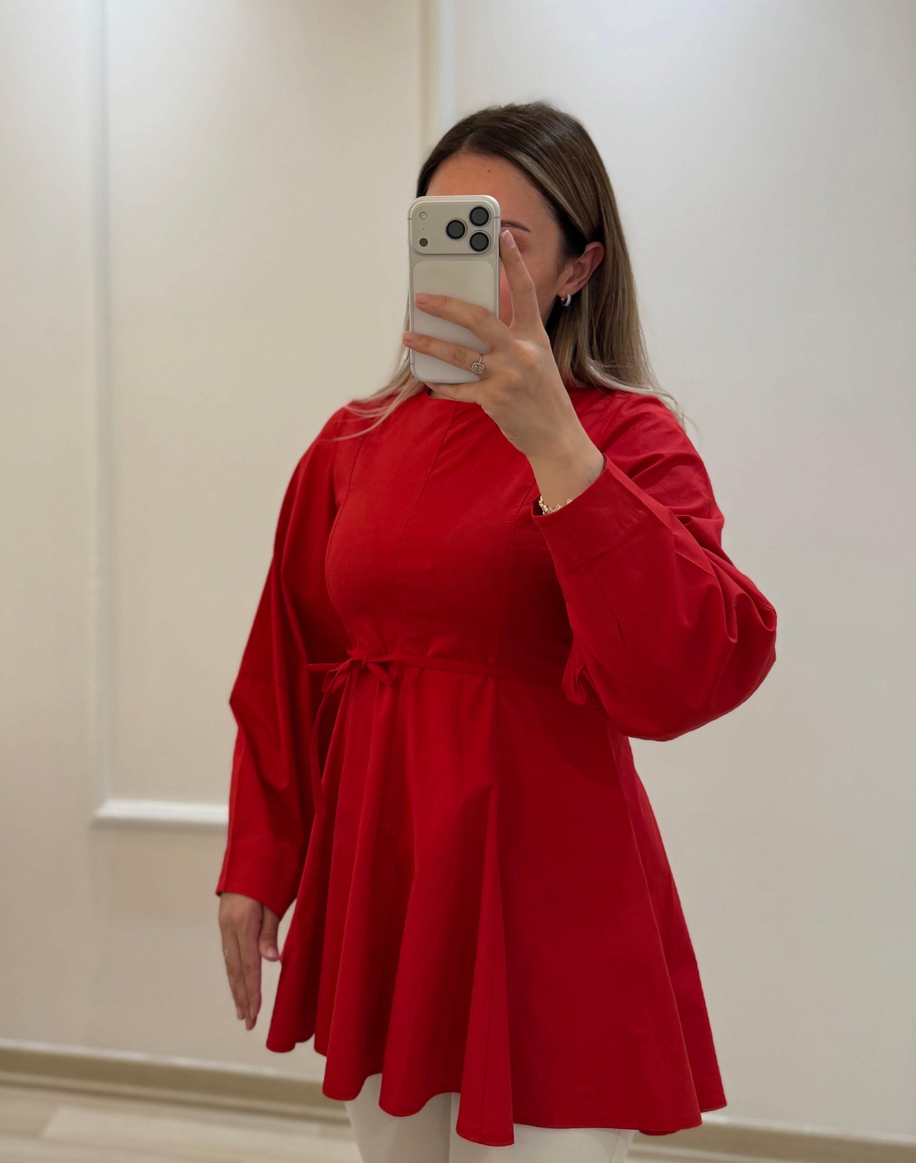 Poplin Gömlek Kırmızı