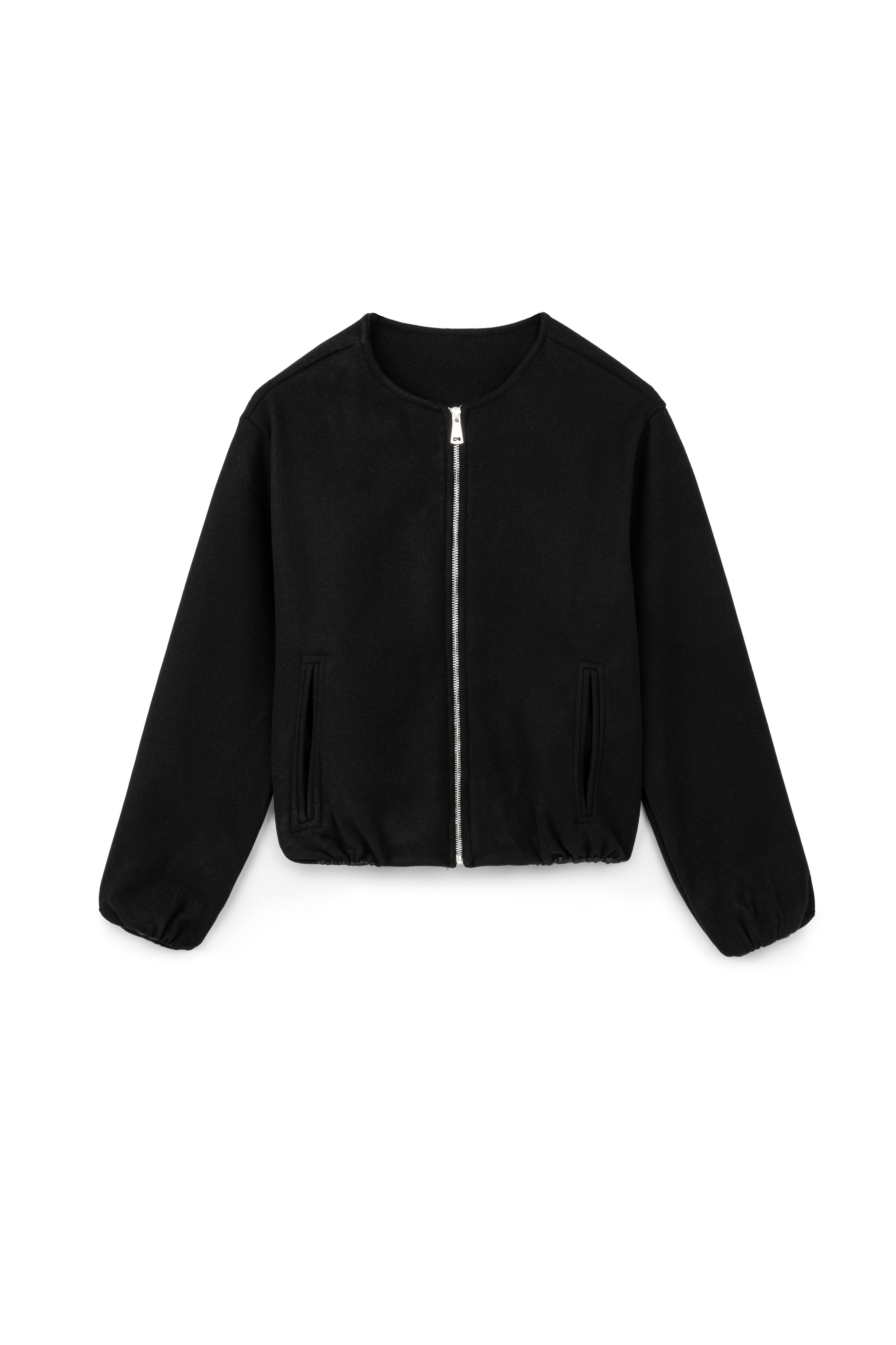 Ruby Bomber Kaşe Ceket Siyah 