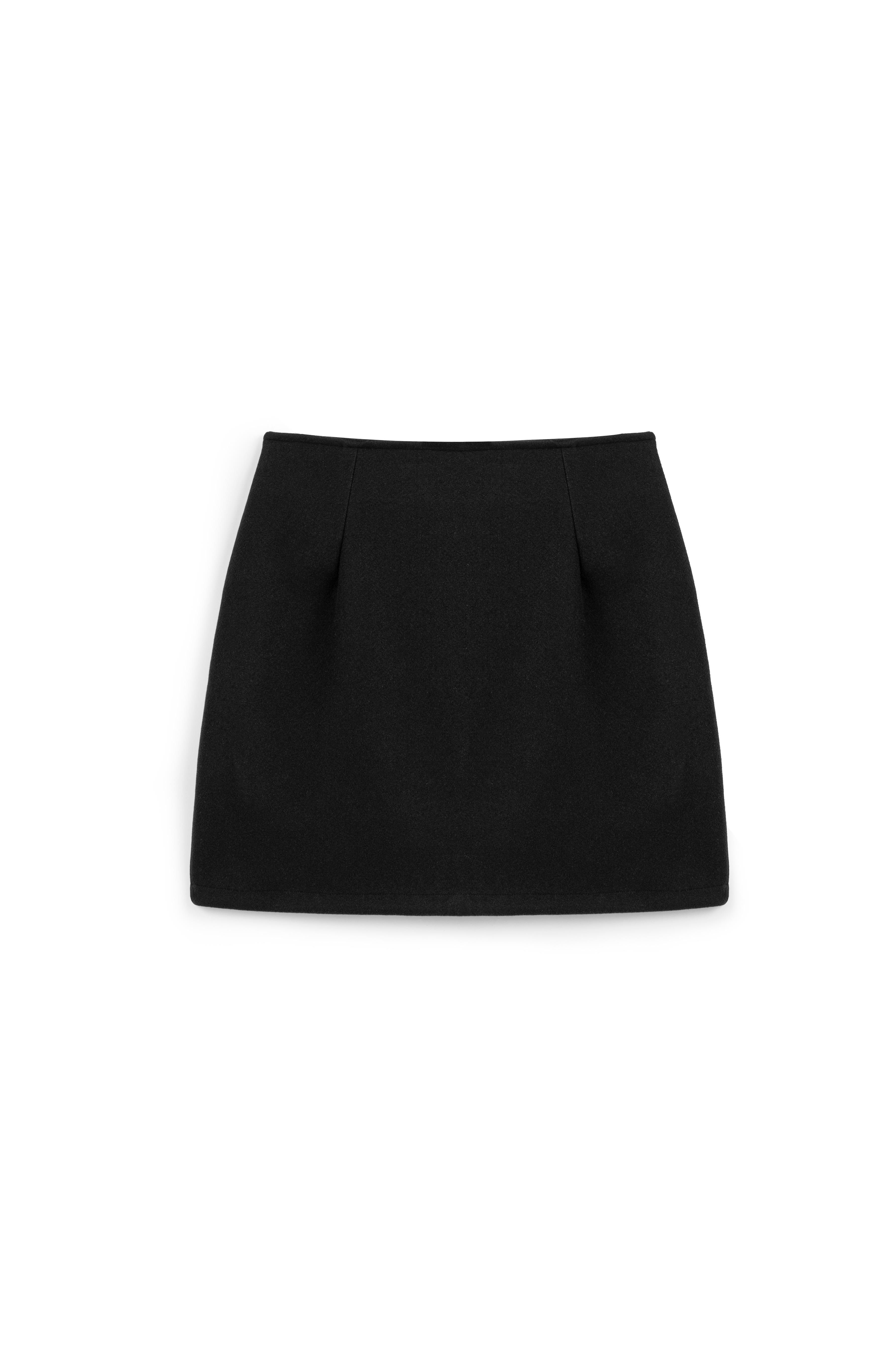 Ruby Kaşe Mini Etek Siyah 