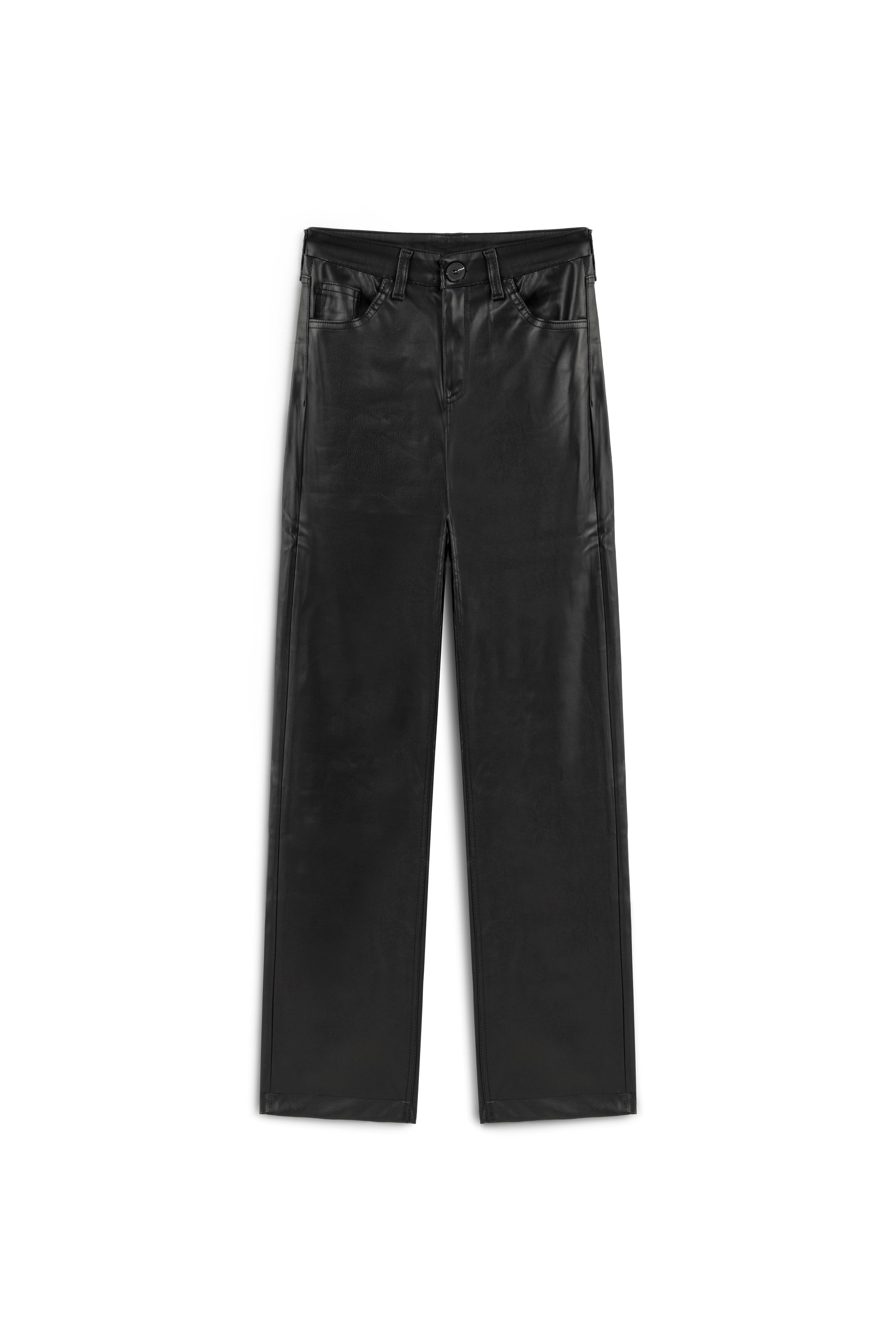 Suni Deri Straight Fit Pantolon 
