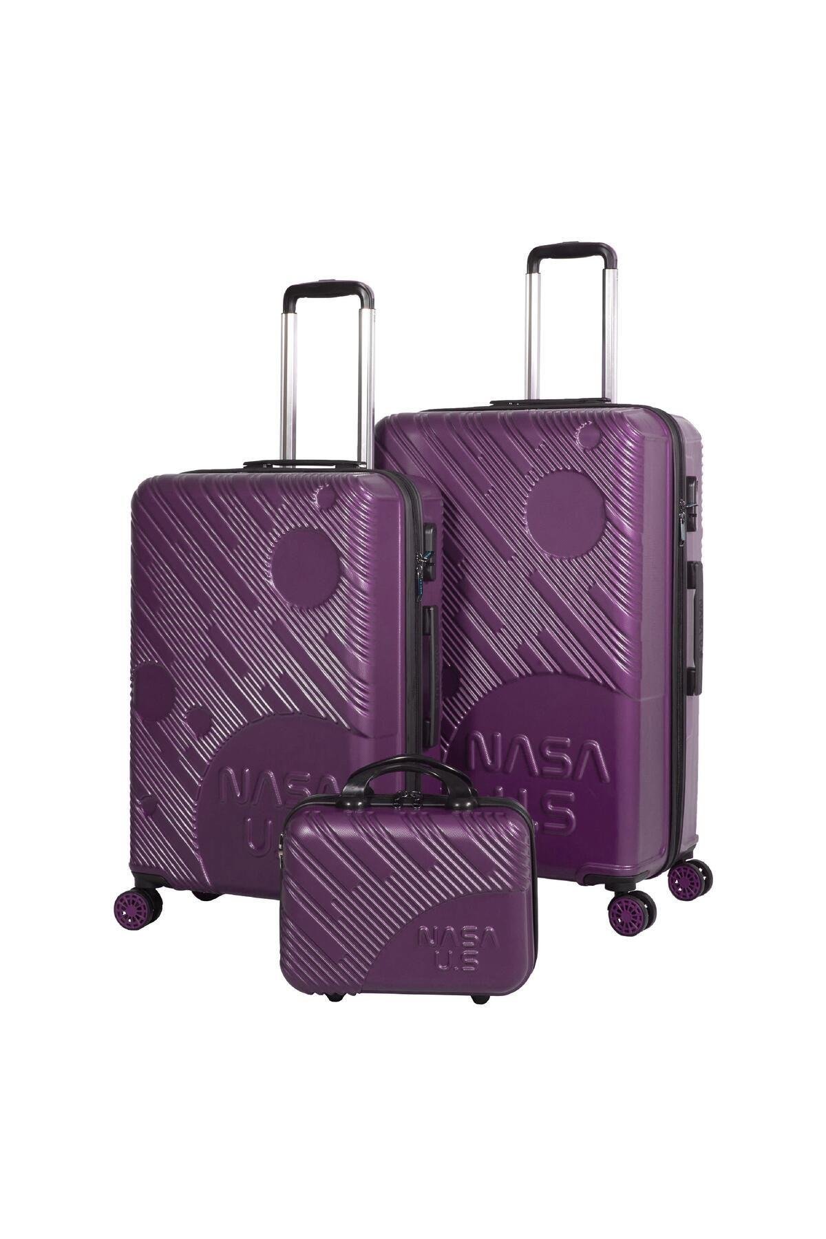 Nasa U.s Space Mor 3 Lü Valiz Seti (büyük Orta Makyaj )