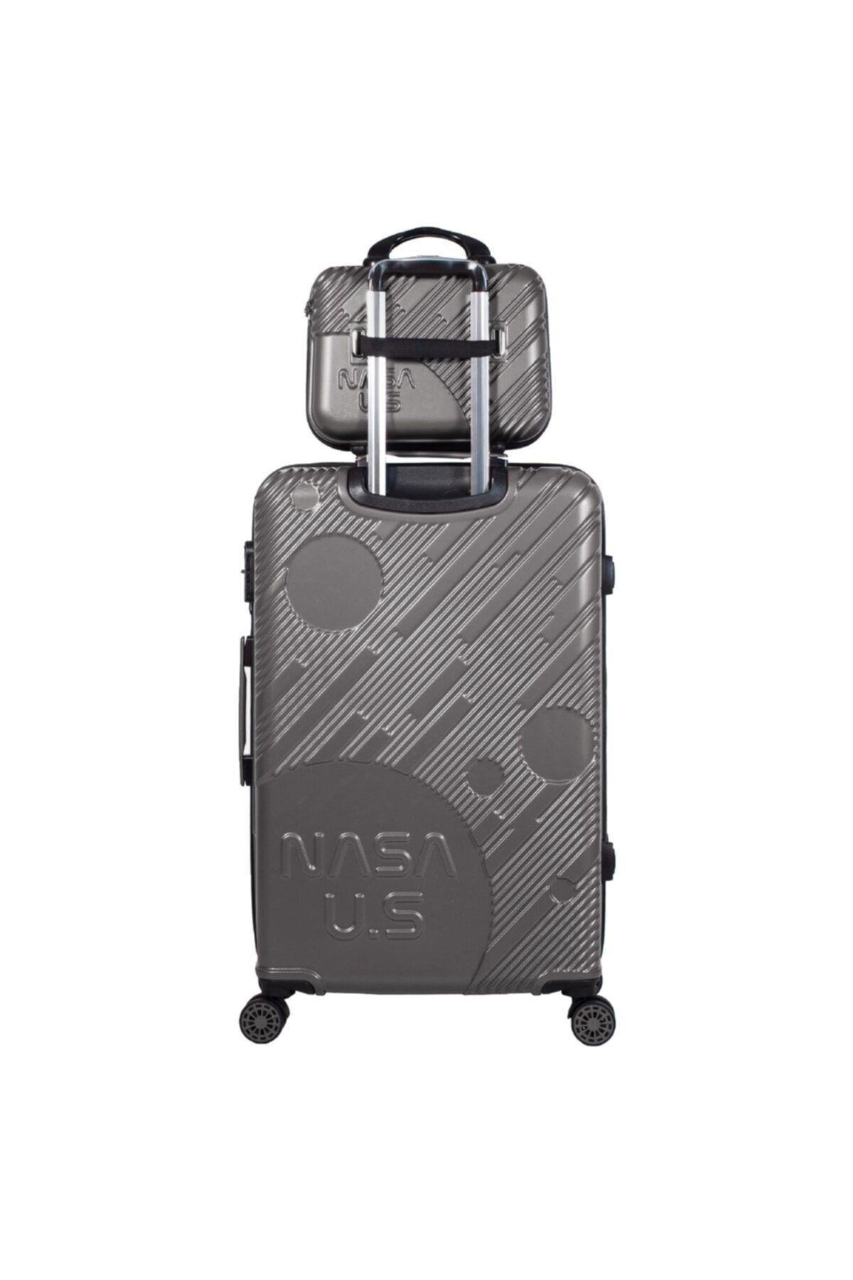 Nasa U.s Space Antrasit 3 Lü Valiz Seti (orta+kabin+makyaj )