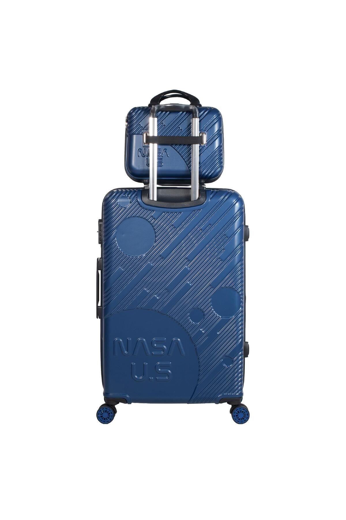 Nasa U.s Space Lacivert 3 Lü Valiz Seti (orta Kabin Makyaj )