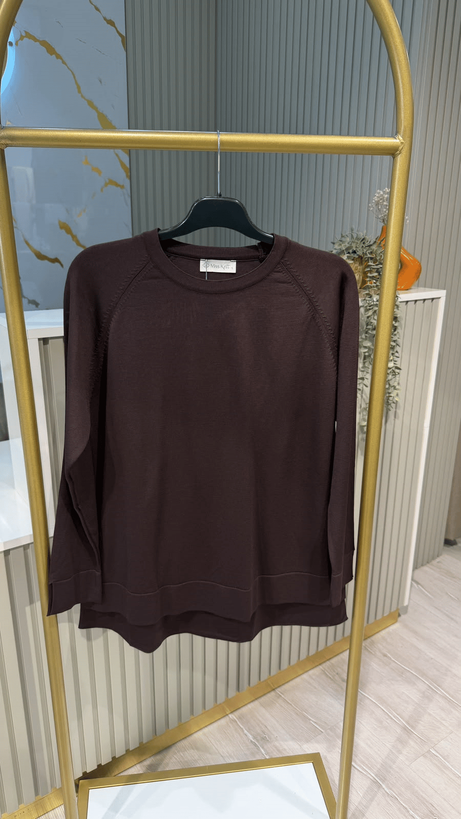 36318 MERSERİZE BLUZ - ACI KAHVE
