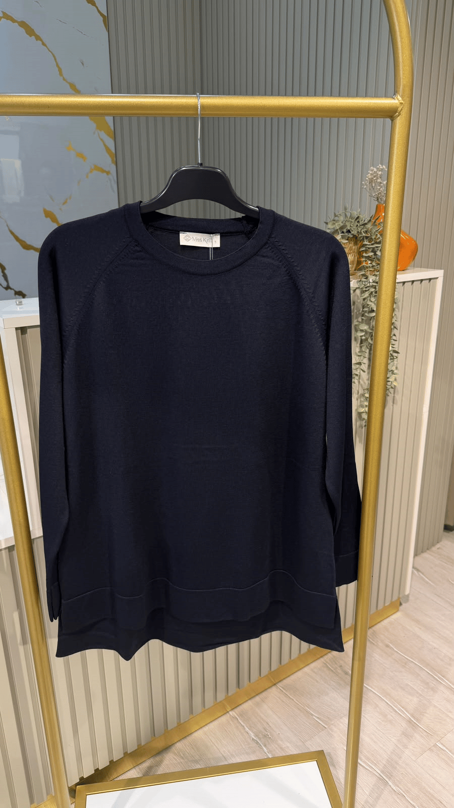 36318 MERSERİZE BLUZ - LACİVERT