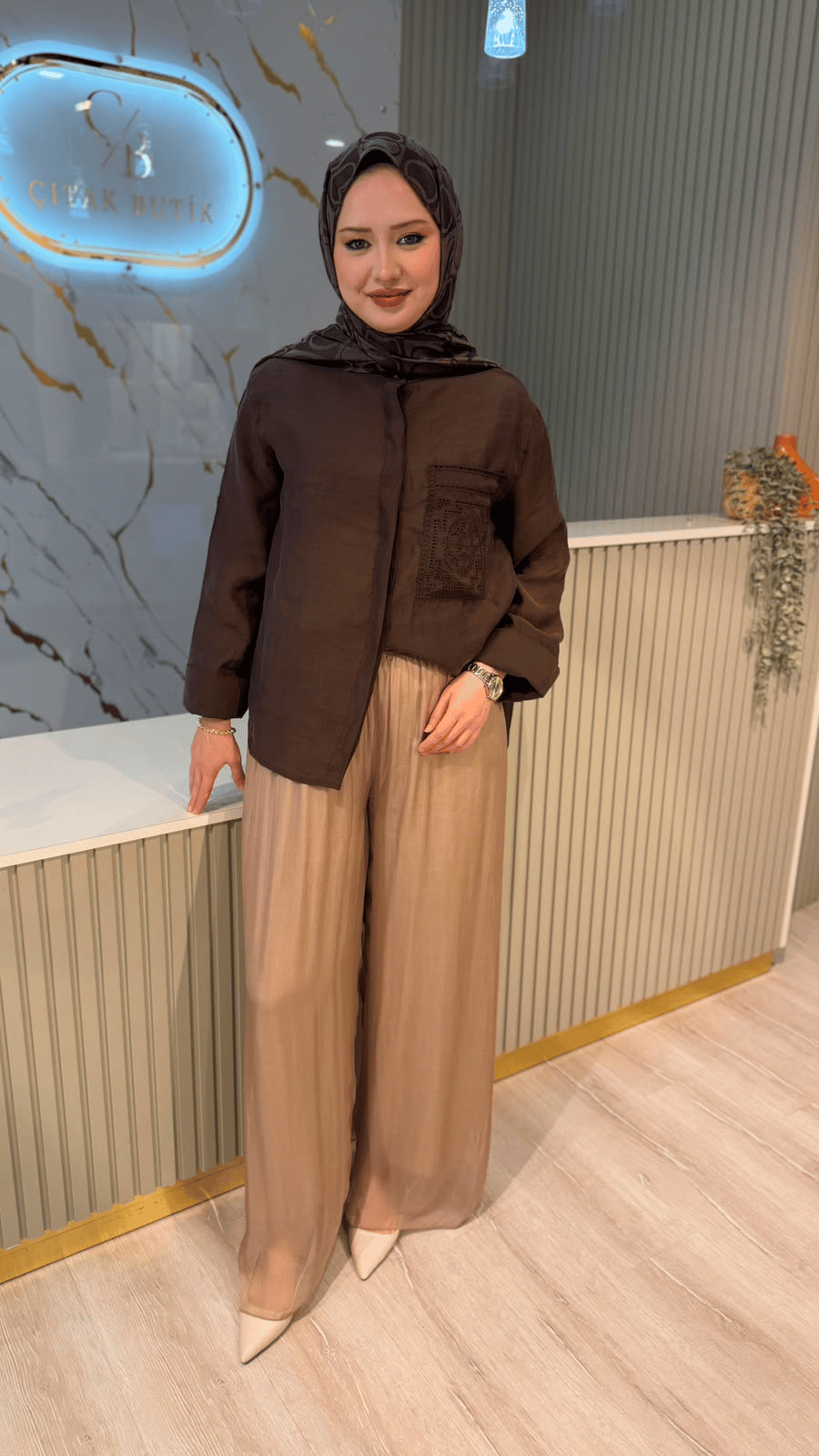 388 İPEK PANTOLON - BEJ