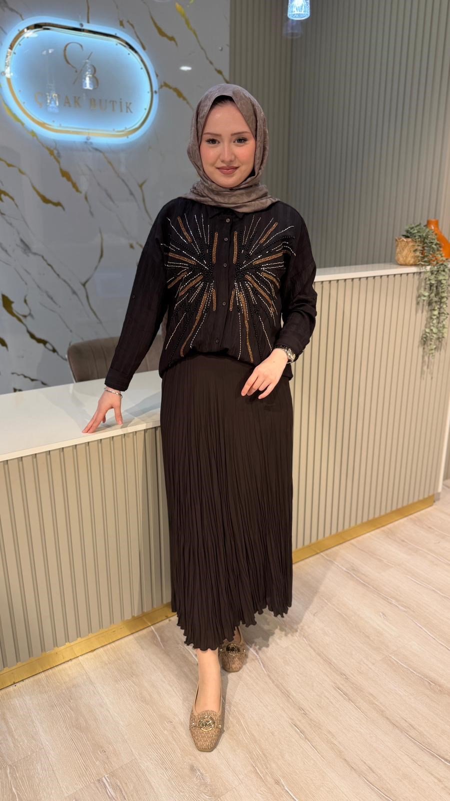 5202 MERİH GÖMLEK - KAHVE