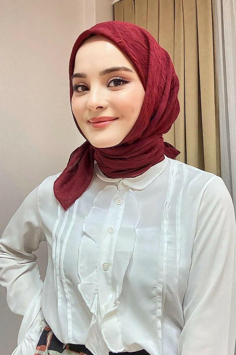 Bambu Kraş Eşarp -  Bordo