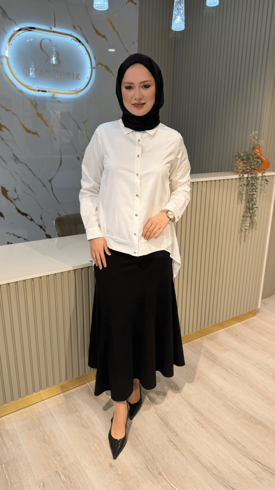 FUAT GÜRŞEN 6319 ŞİFON DETAYLI GÖMLEK - EKRU