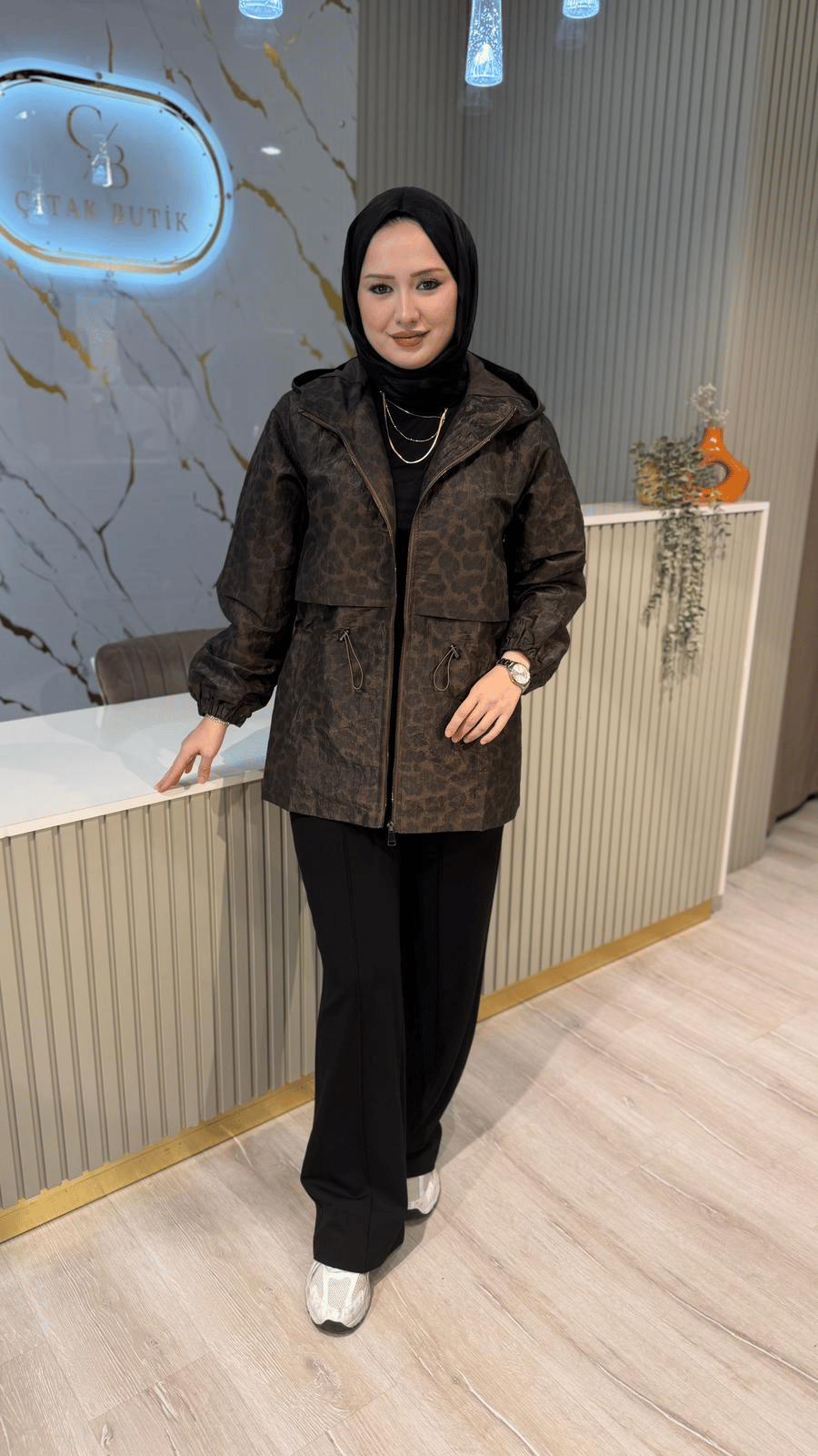 GHİSA  06600 LEOPAR DESEN MONT- KAHVE