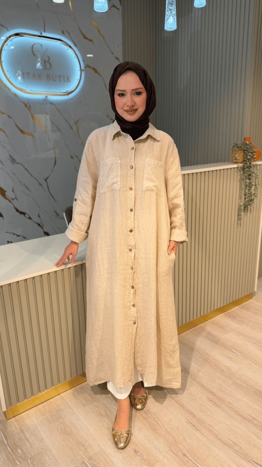 İTHAL 804 CEBİ PUL DETAYLI GÖMLEK/KAP - BEJ