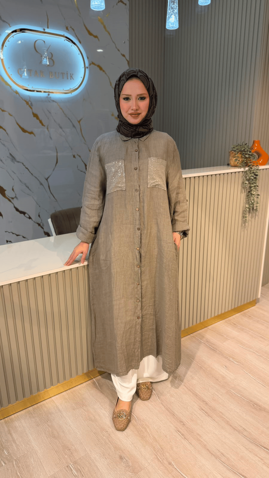 İTHAL 804 CEBİ PUL DETAYLI GÖMLEK/KAP - VİZON