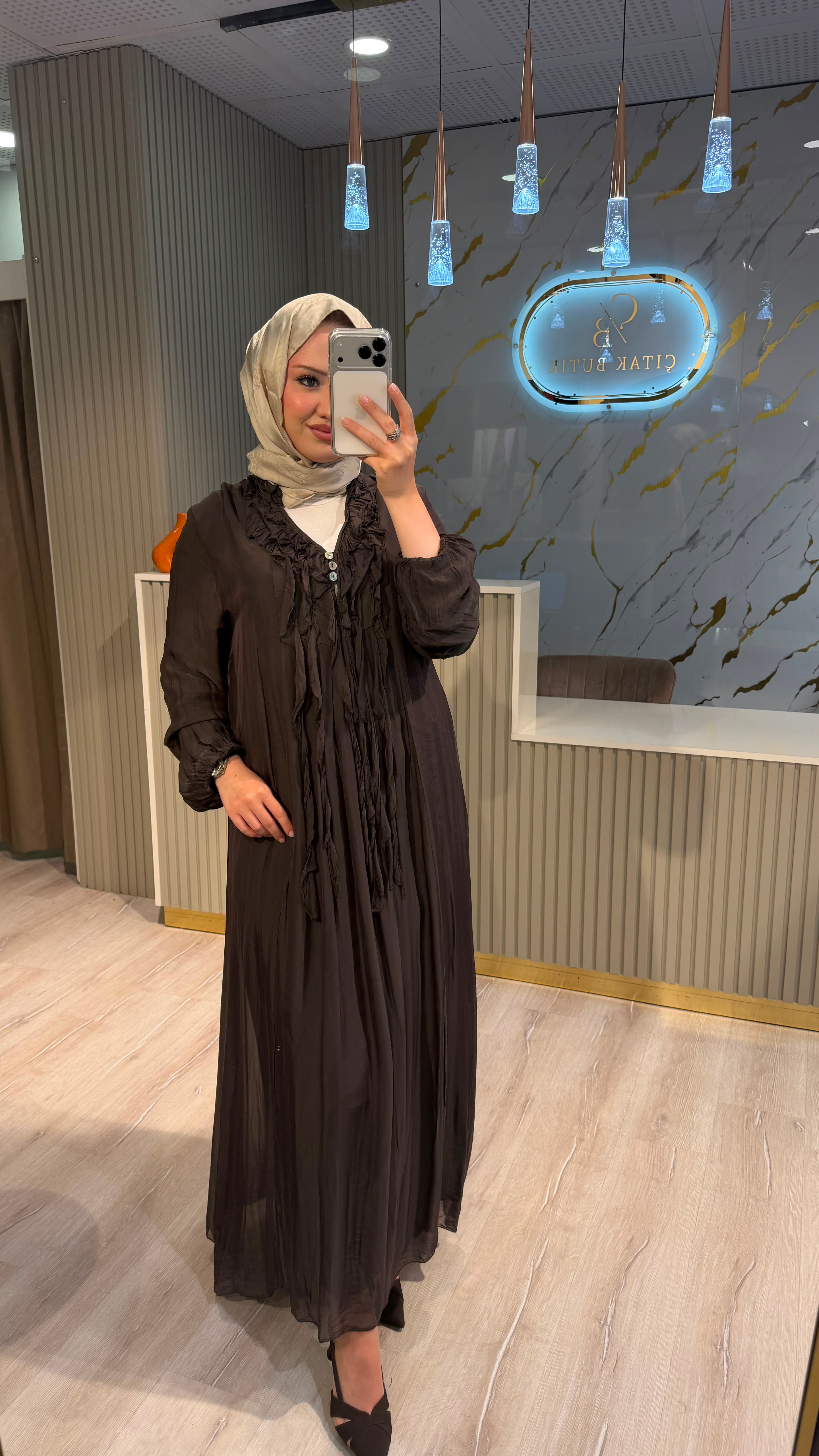 İTHAL 817 ELBİSE - KAHVE