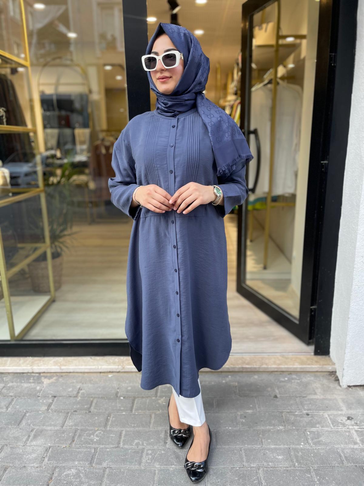MİCCA 252540 GÖMLEK MODEL TUNİK-LACİVERT
