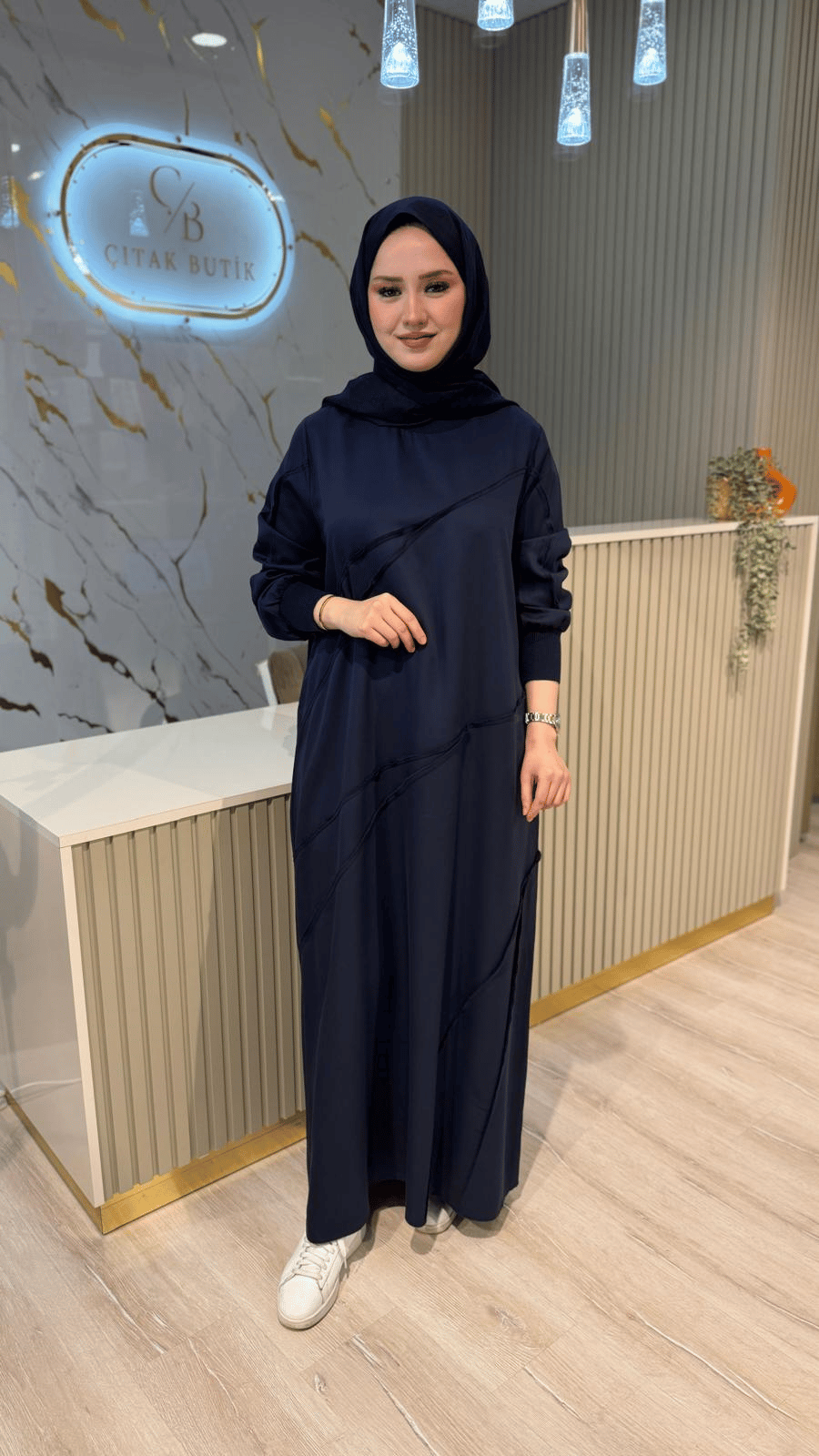MİCCA 261307 LYOCELL KUMAŞ ELBİSE - LACİVERT
