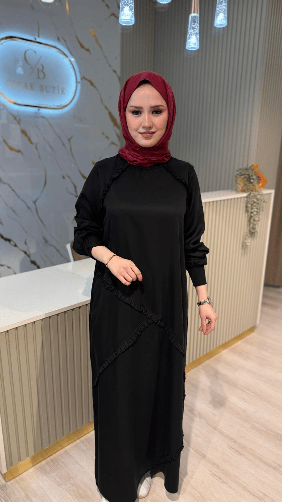 MİCCA 261309 FIRFIR DETAY ELBİSE -SİYAH