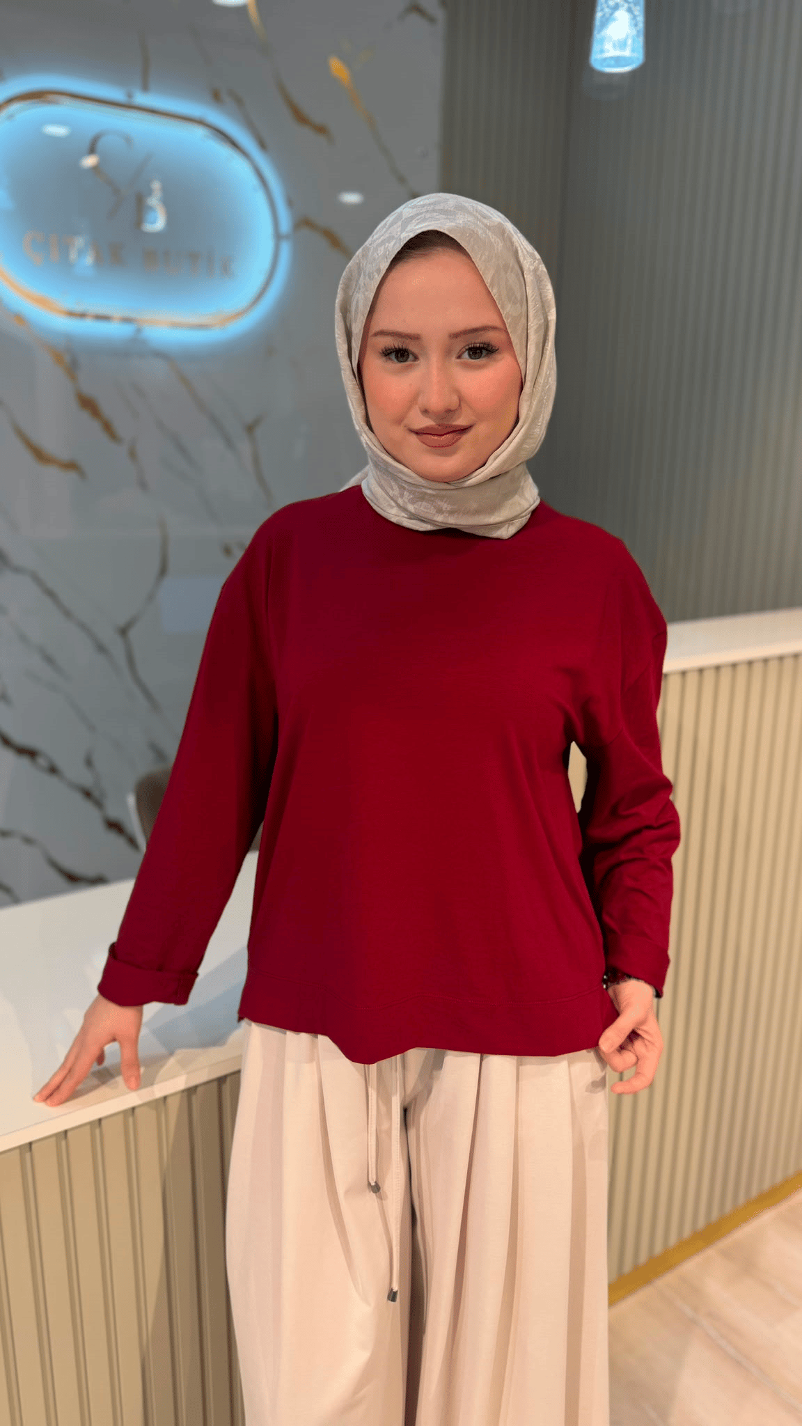 MRW 1838 COMFY PENYE TUNİK - BORDO