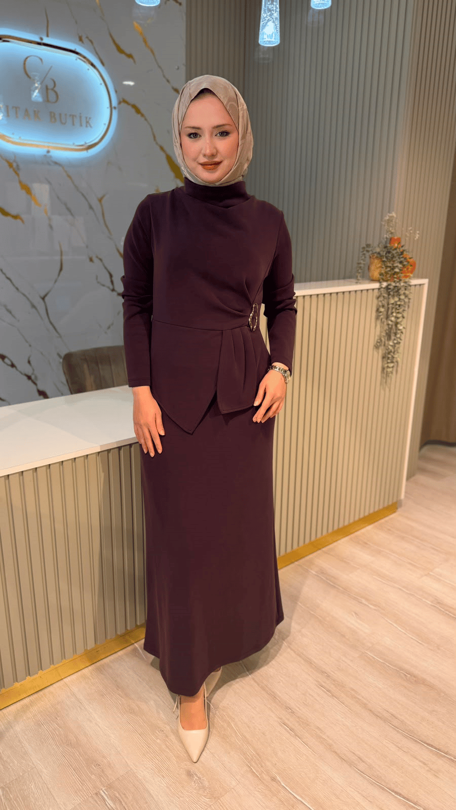 NUSS 02051 TOKALI ELBİSE - MÜRDÜM