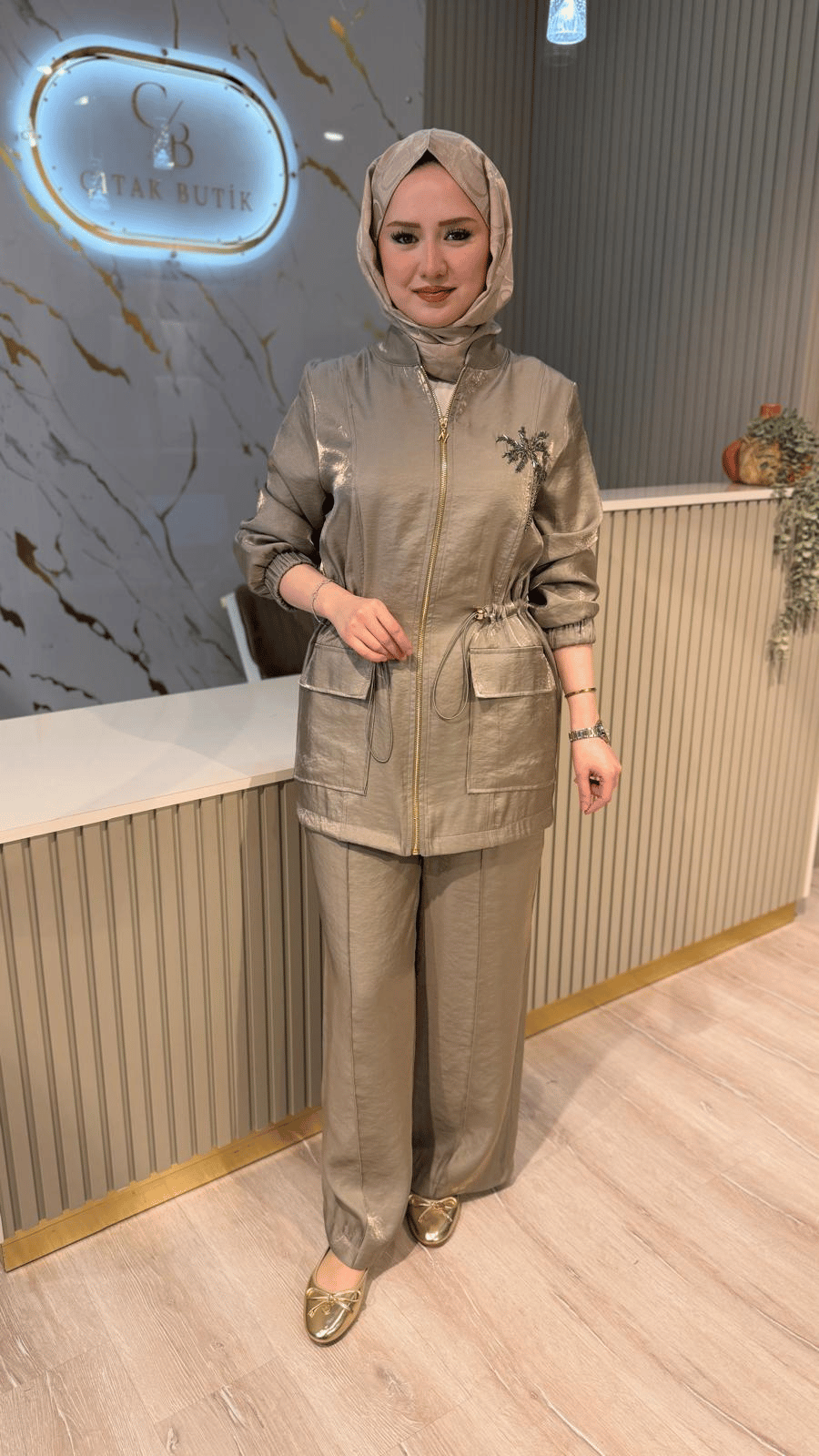 NUSS 1032 PALMİYE DESEN İŞLEME TAKIM- KÜF