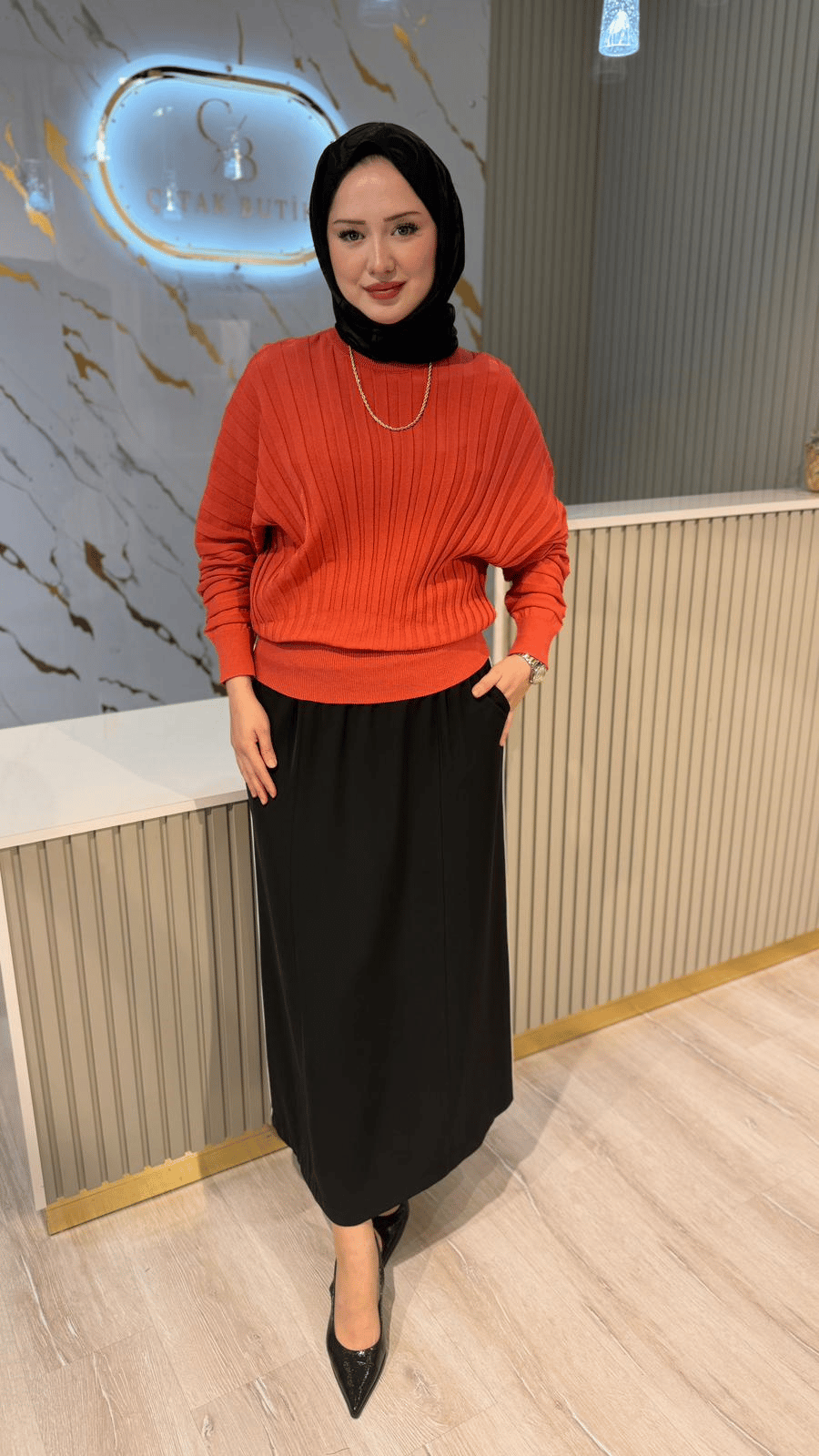 NUSS 202 MERSERİZE BLUZ - KİREMİT