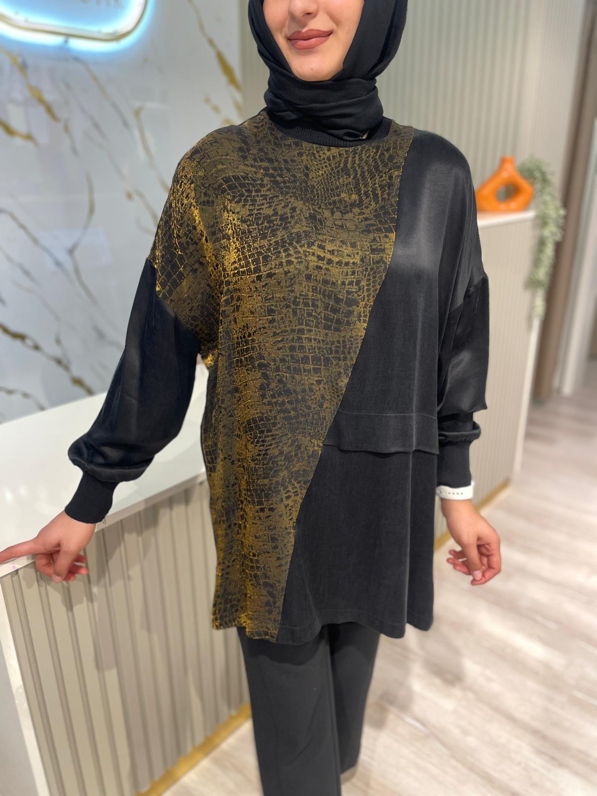 NUSS 3005 İPEK QUPRA TUNİK-OLİVE