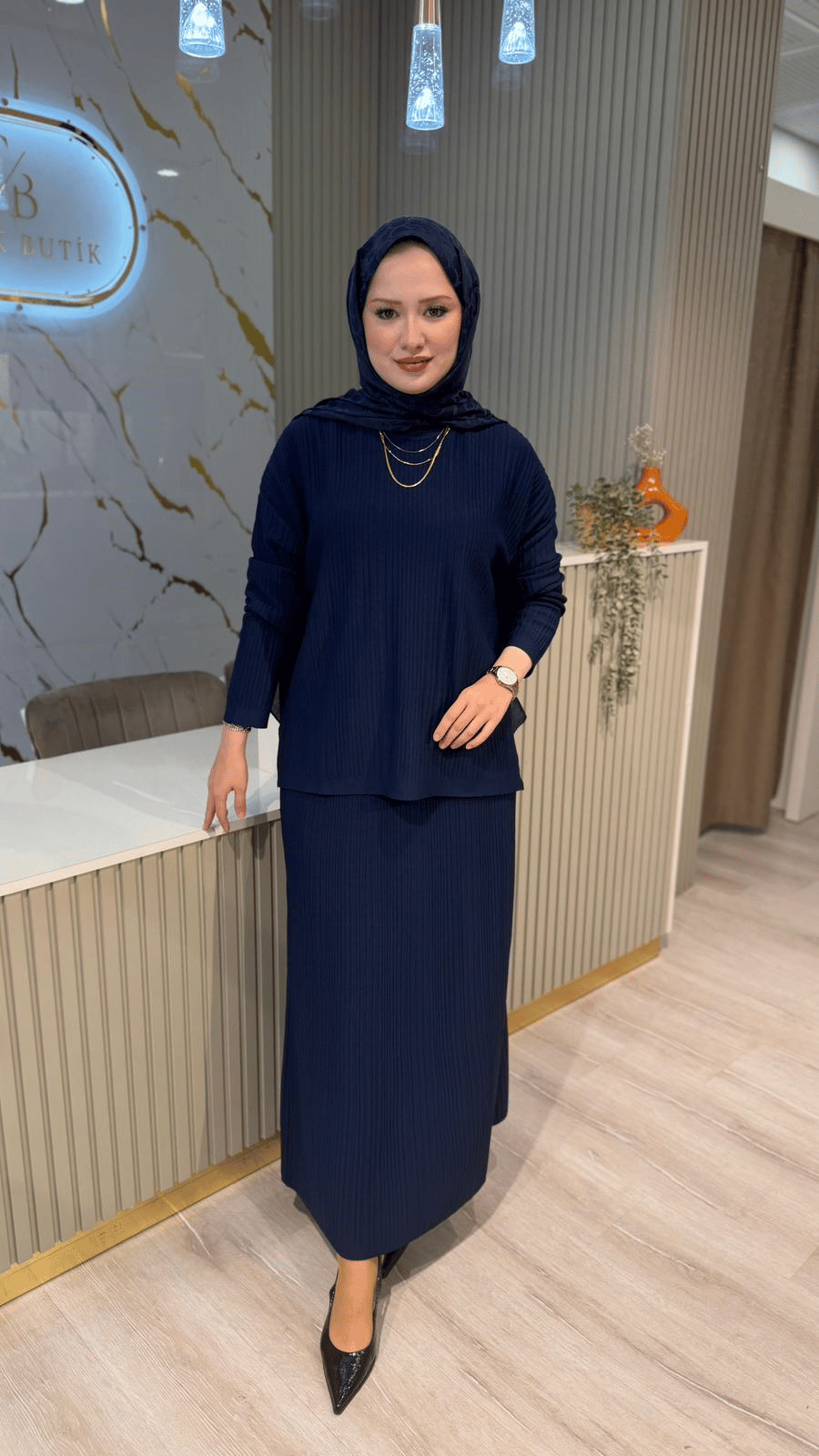 NUSS 701 MERSERİZE ETEKLİ TAKIM- LACİVERT