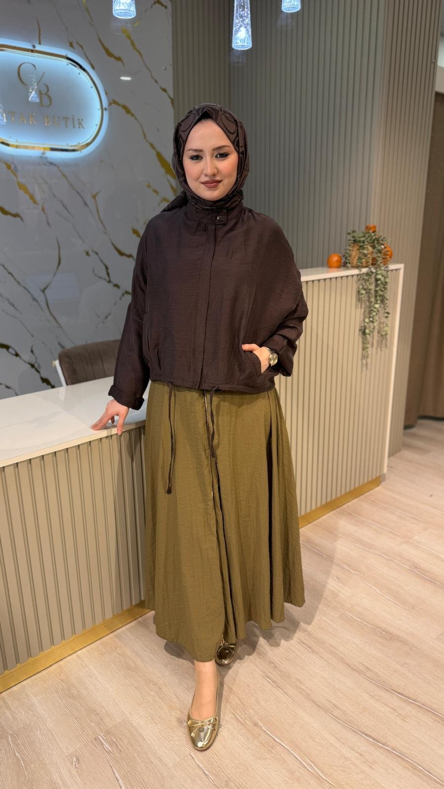 ORFEONEGRO 38202 BOMBER KISA CEKET -  KAHVE