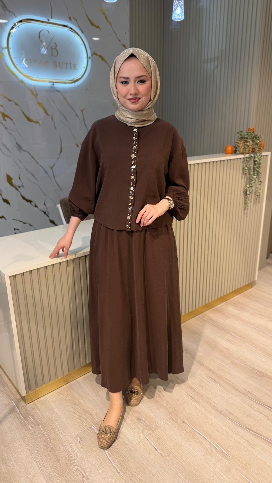 PUANE 14434 ETEKLİ TAKIM - ACI KAHVE