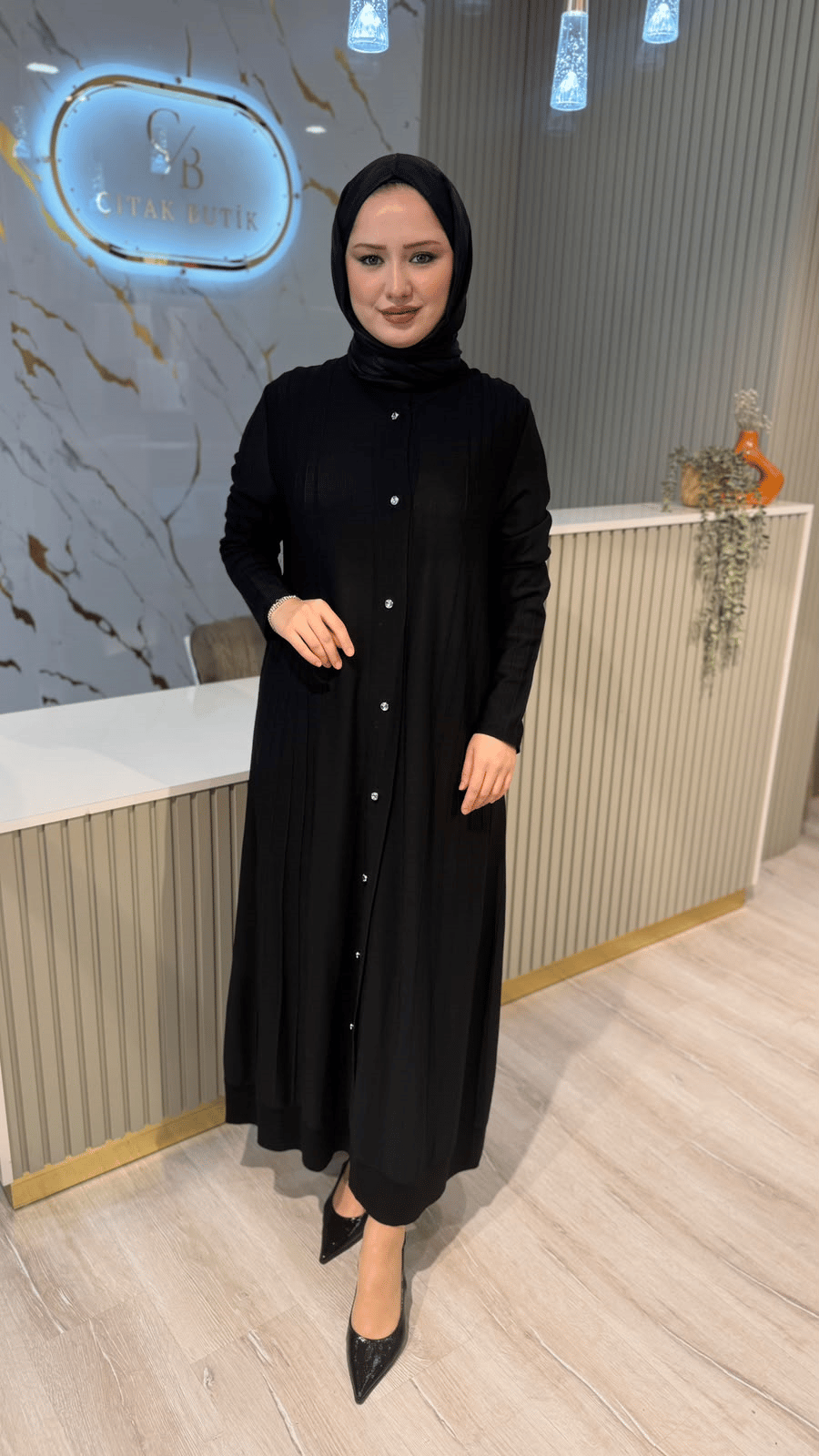 TIĞ TRİKO 21842 NERVÜR DETAY TRİKO HIRKA - SİYAH