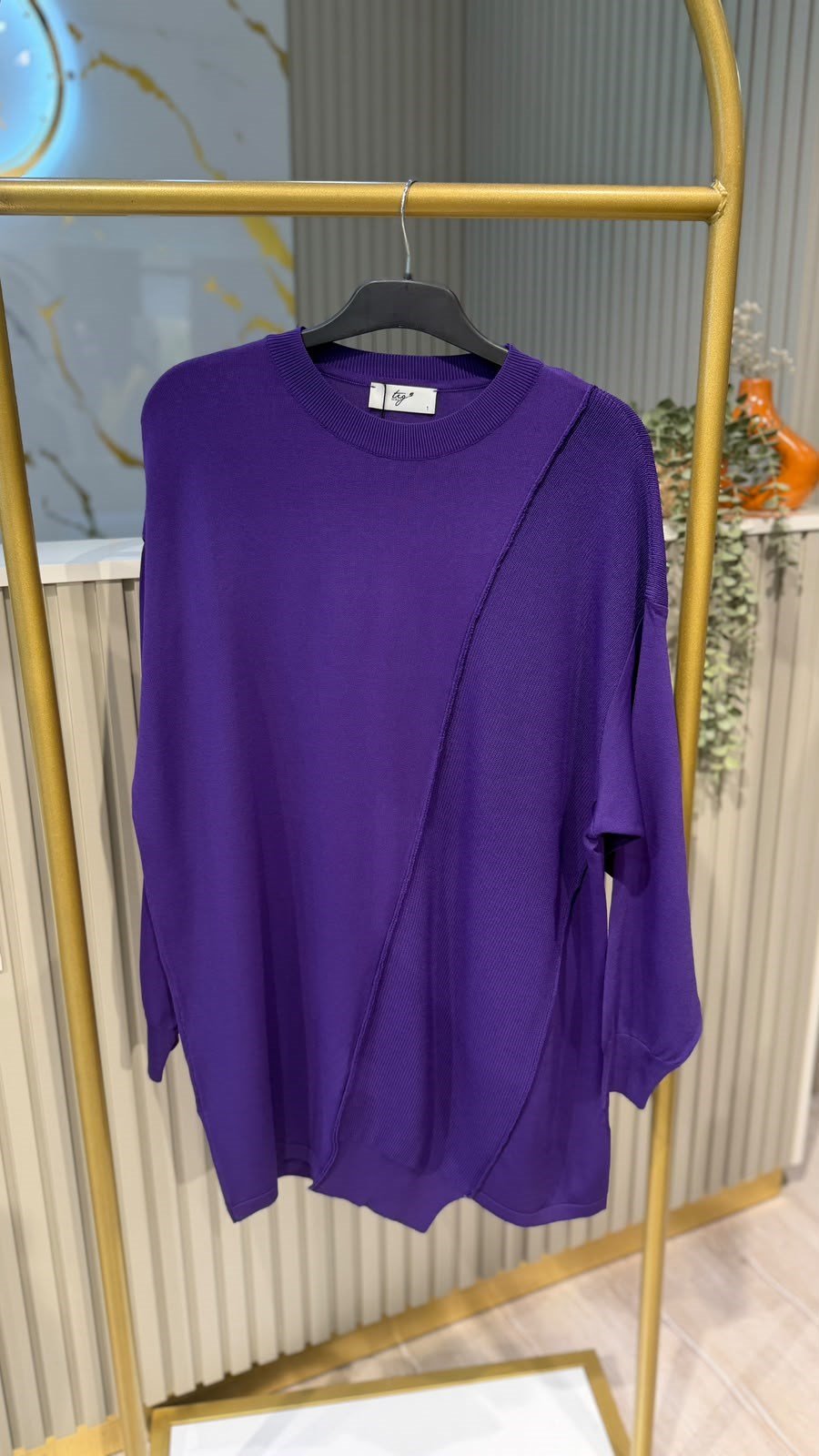 TIĞ TRİKO 21872 ÖRGÜ DETAYLI RAYON TUNIK-AÇIK MOR