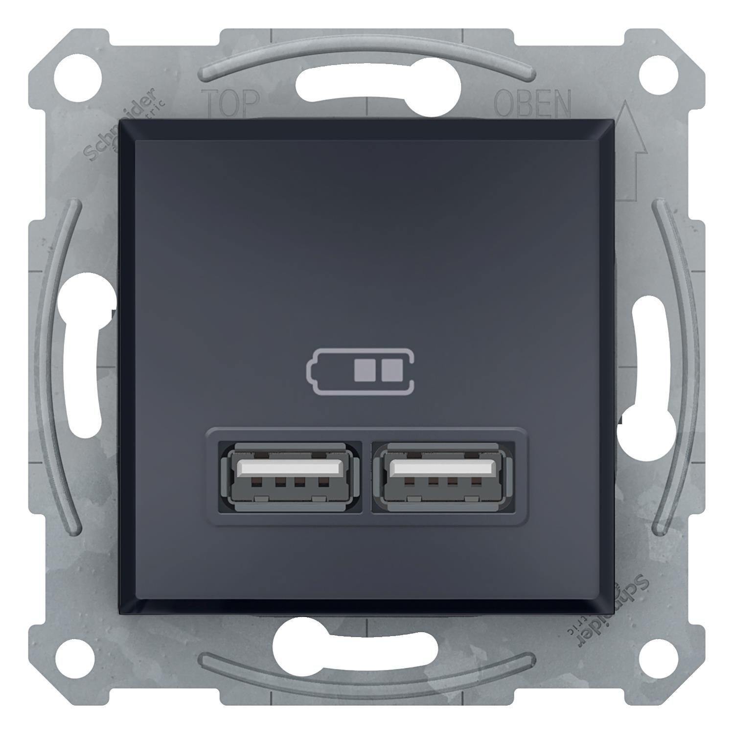 EPH2700271SchneiderAsfora – İkili USB Priz Type A, 2,1A – Antrasit EPH2700271
