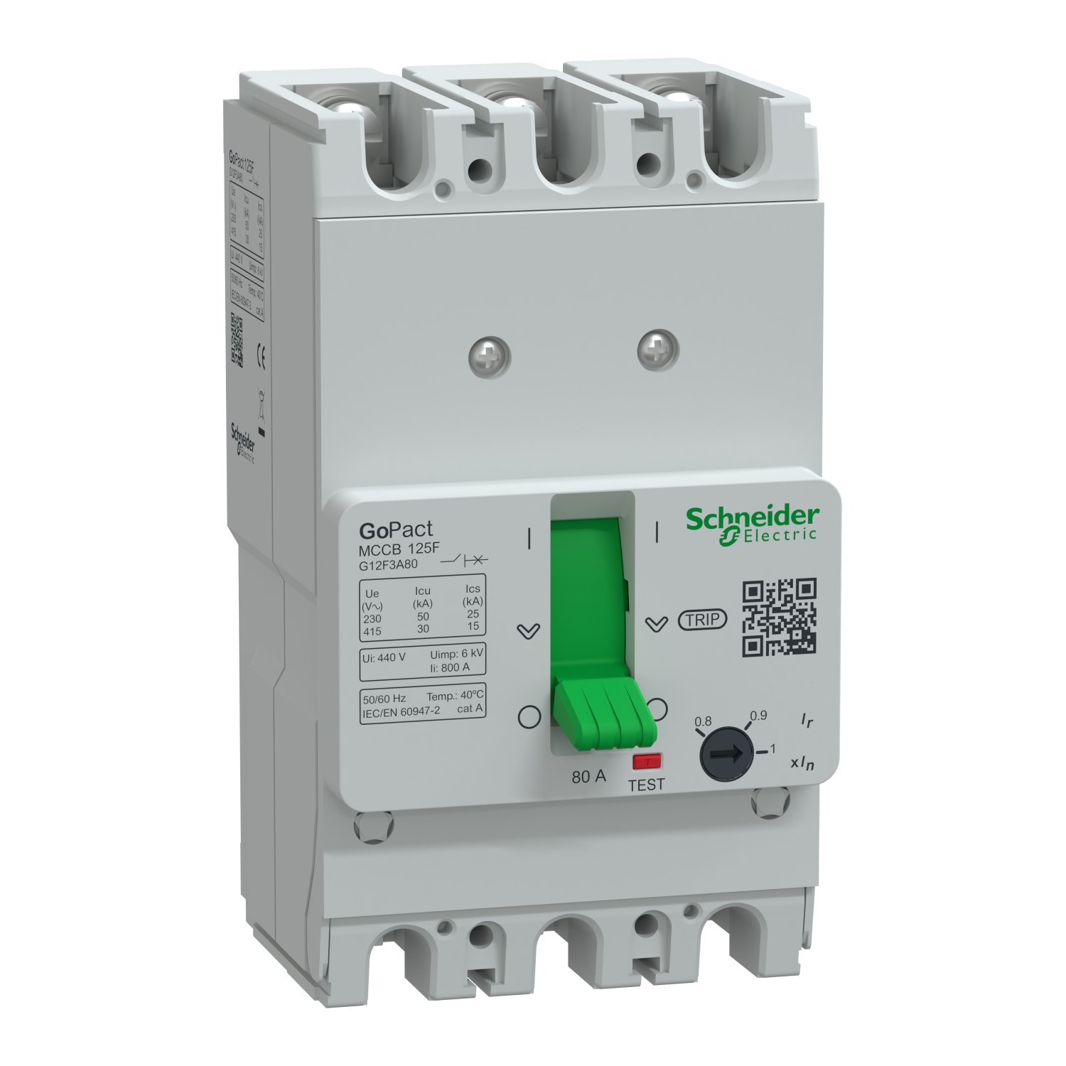 g12f3a80SchneiderGoPact MCCB 125F 3P3D 80A Ayar Sahalı g12f3a80
