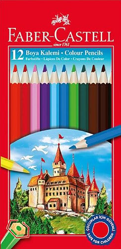 Faber Castell-Faber-Castell Karton Kutu Tam Boy 12'li Kuru Boya