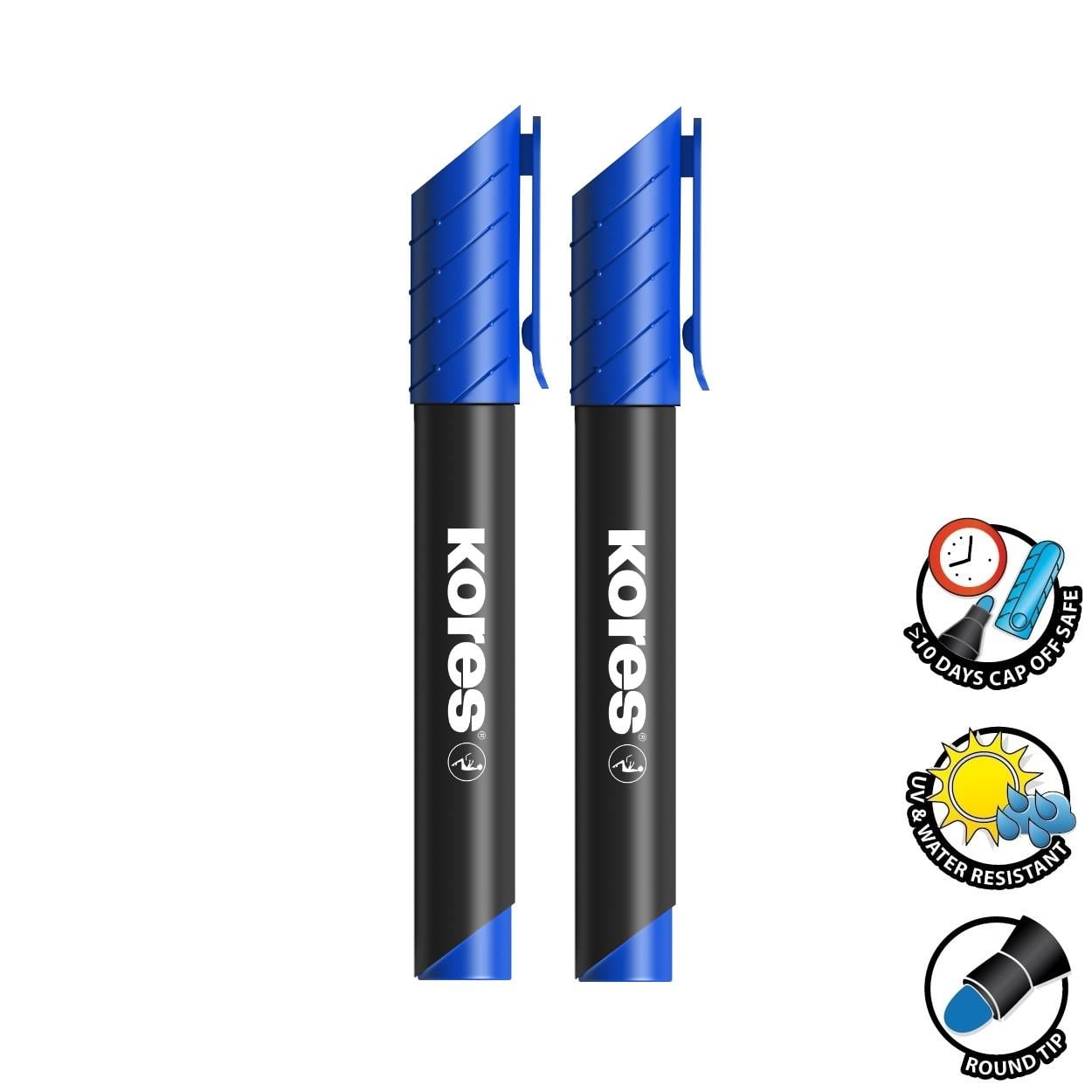 kores-Kores Permanent Maker Mavi Yuvarlak Uç