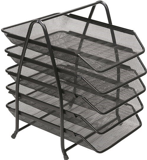 Kraf-Kraf Perfore Evrak Rafı Metal 5 Katlı 420g Siyah