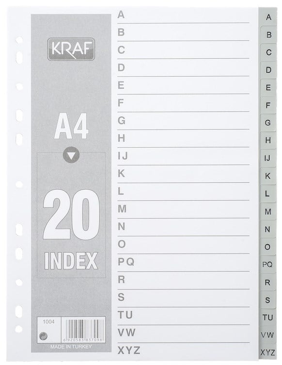 Kraf-Kraf Seperatör A4 A-Z Harfli