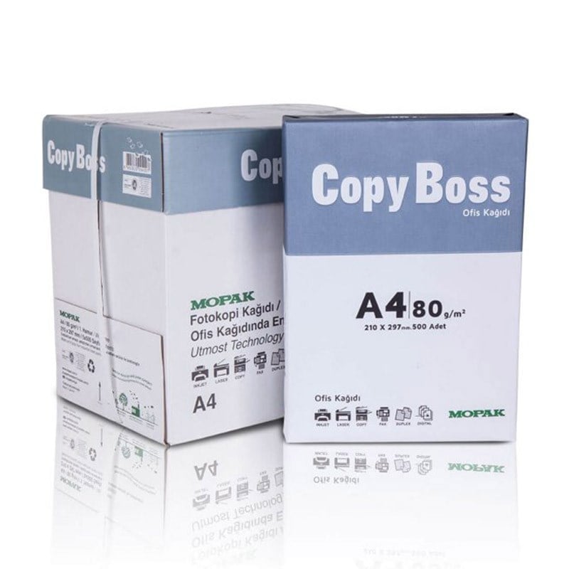 Mopak-Mopak Copy Boss A4 Fotokopi Kağıdı 80 Gr - 1 Koli 5 Paket