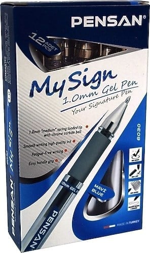 Pensan-Pensan My Sign 1.0 mm 12'li Mavi Jel Roller Kalem
