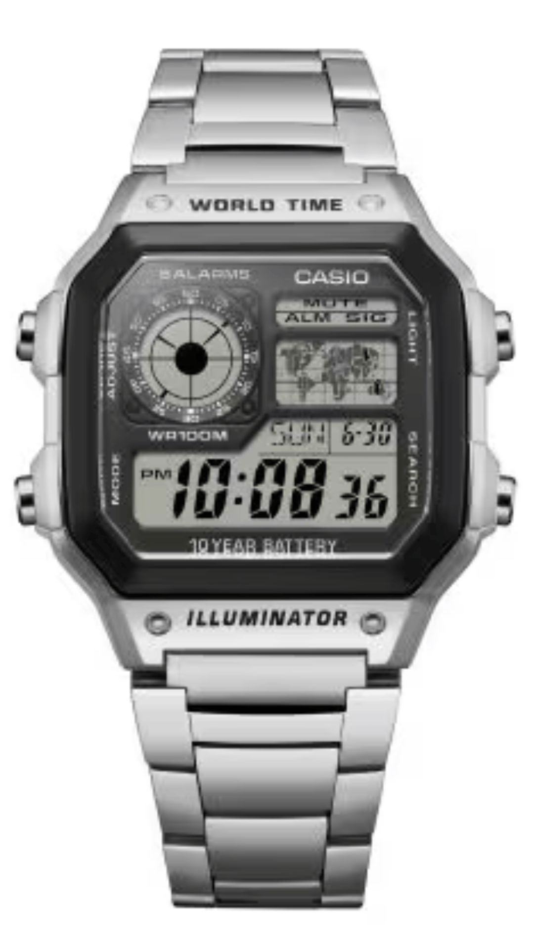 Casio AE-1200WHD-1AV Çelik Kordonlu Dijital Erkek Kol Saati