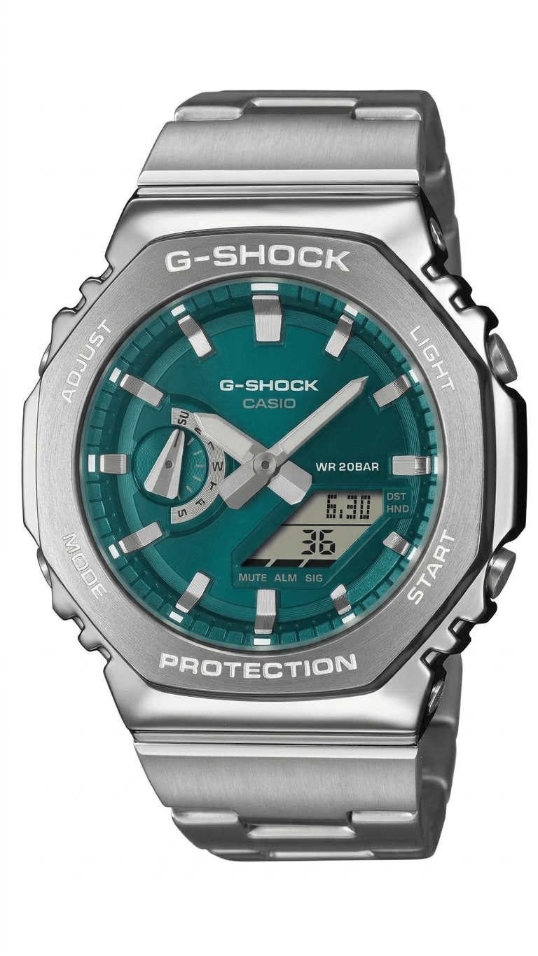 Casio G‑SHOCK GM‑2110D‑3A1DR Metal Kordon Erkek Kol Saati