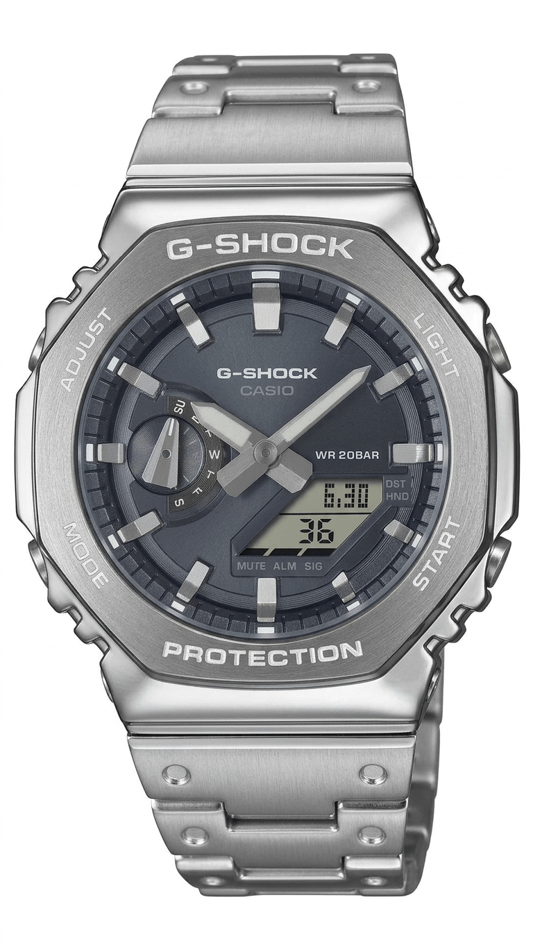 Casio G‑SHOCK GM‑2110D‑8ADR Metal Kordon Erkek Kol Saati