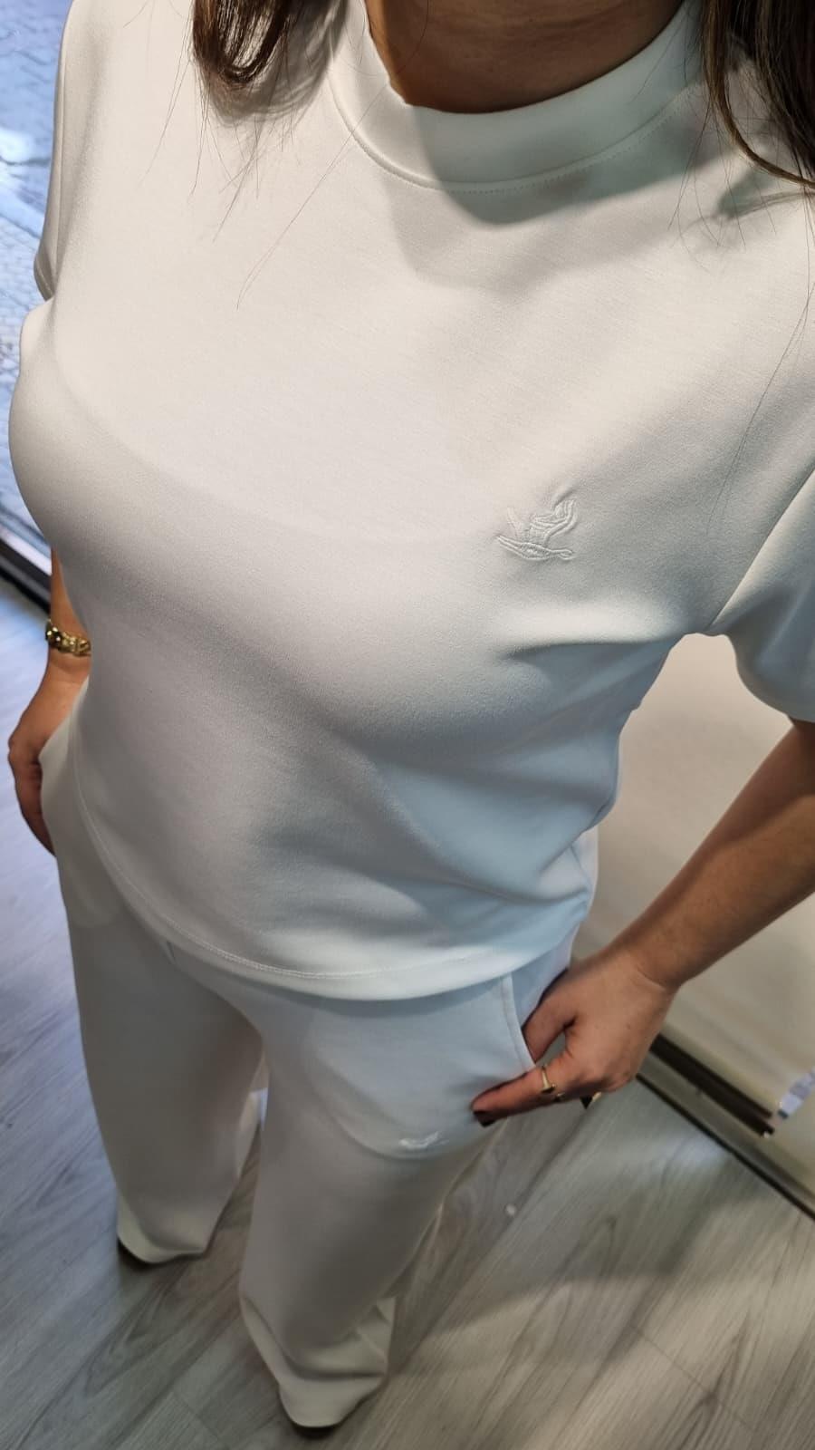 Beyaz Tshirt Pantolon Eşofman Takımı