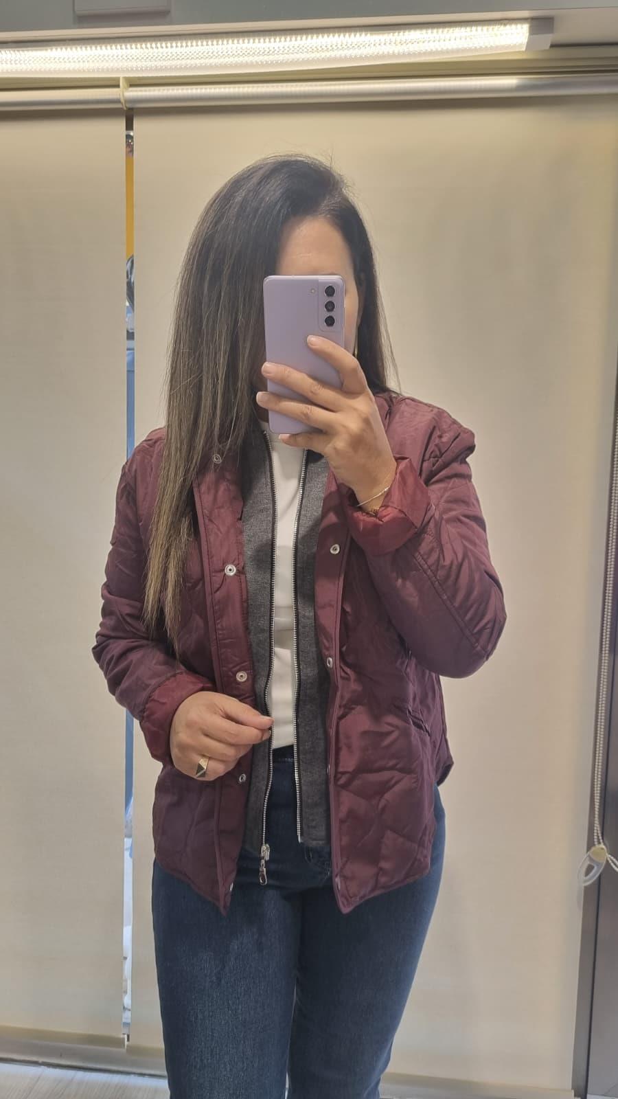Bordo Kapitone Kapişonlu Ceket