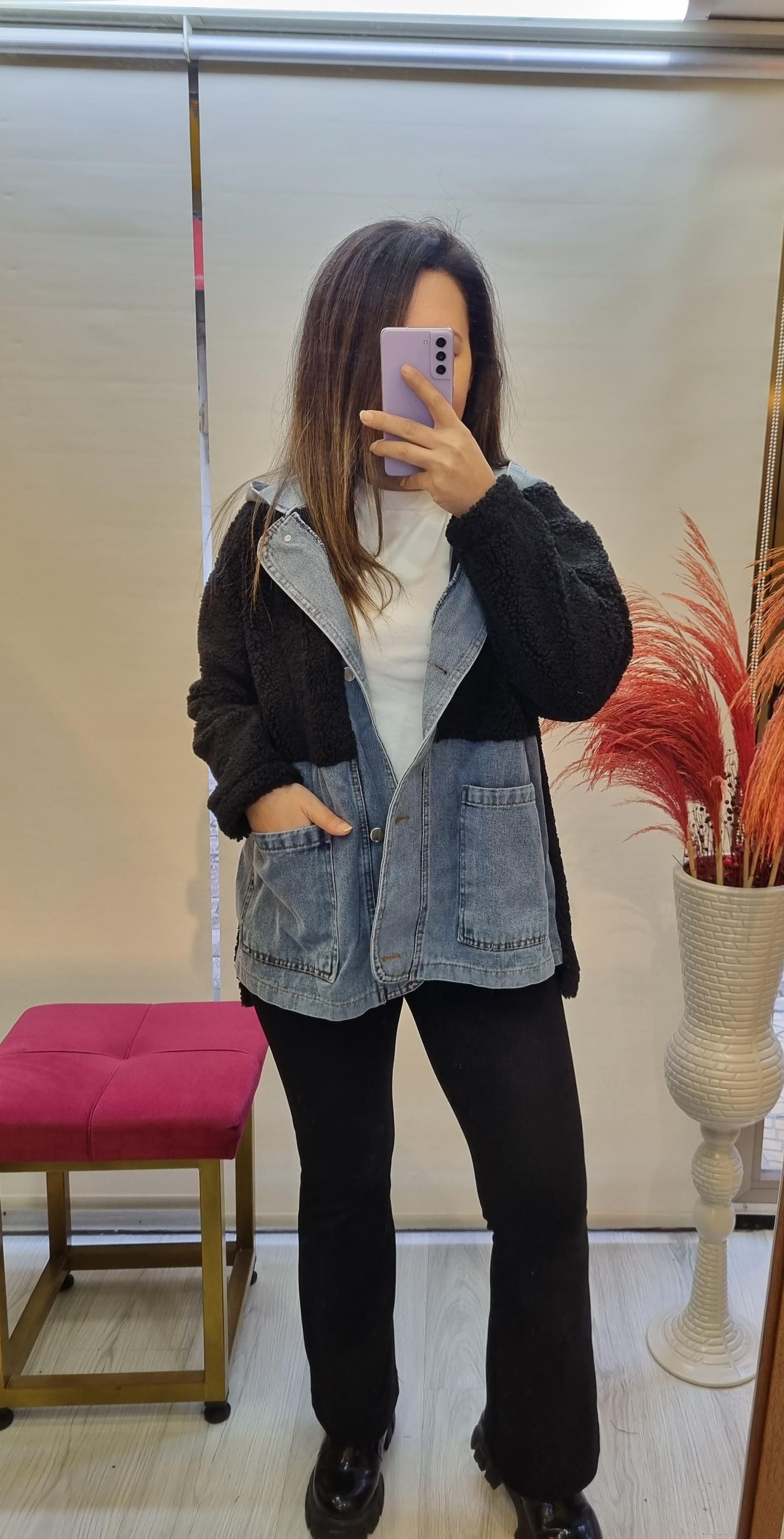 Kot Detaylı Peluş Ceket 
