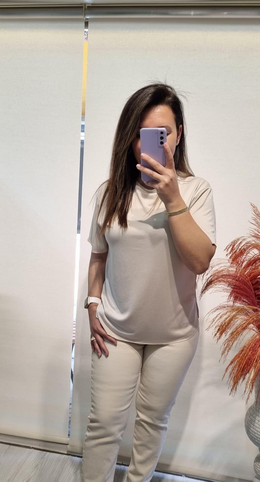 Orjinal Marka Bej Modal Tshirt