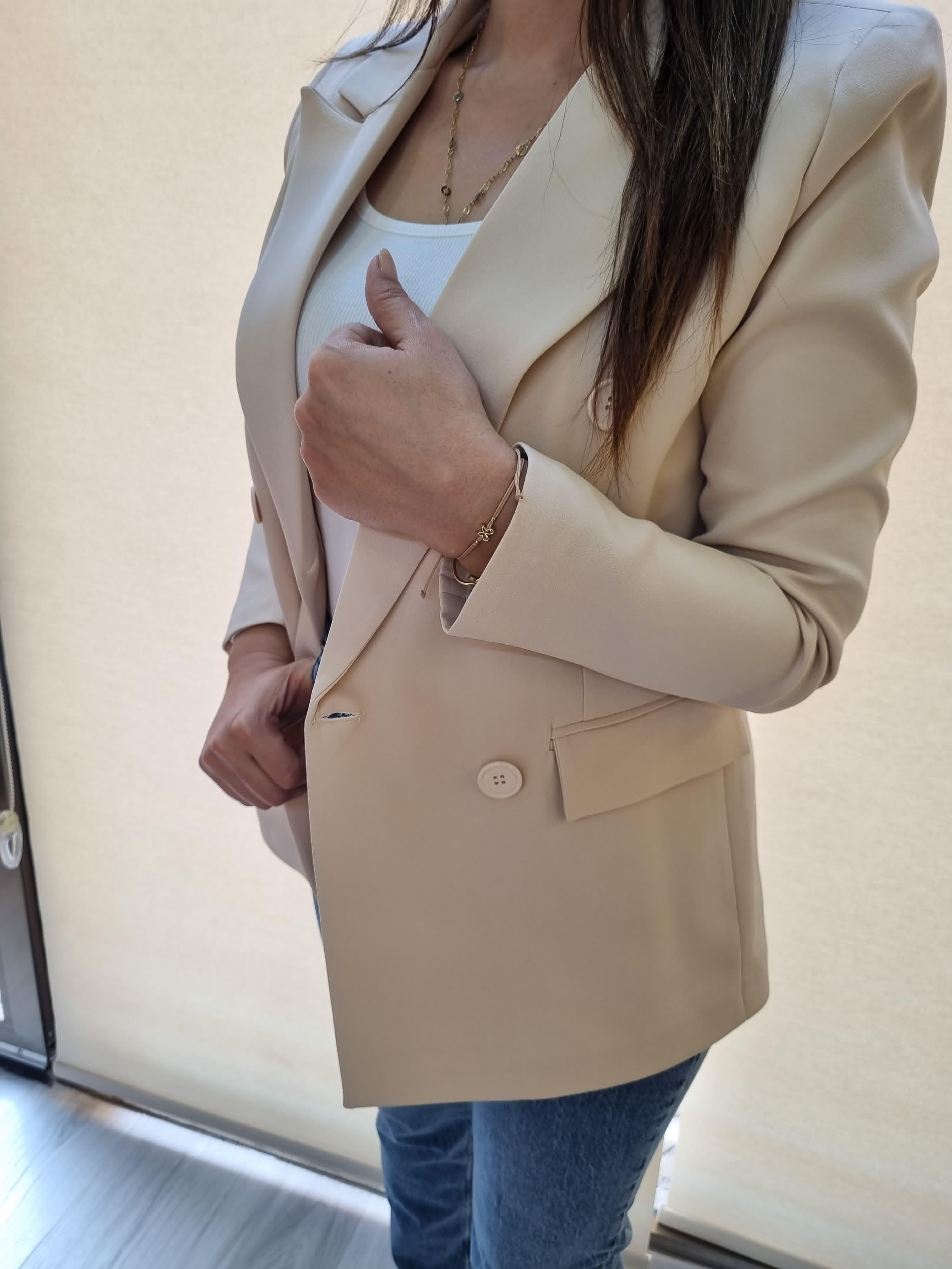Premium Kalite Bej Blazer Ceket